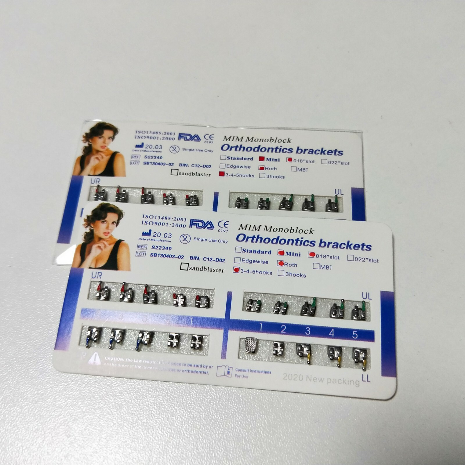 50 Sets Brackets Braces Mini Roth 018 Slot 345 Hooks MIM Monoblock Mesh Base