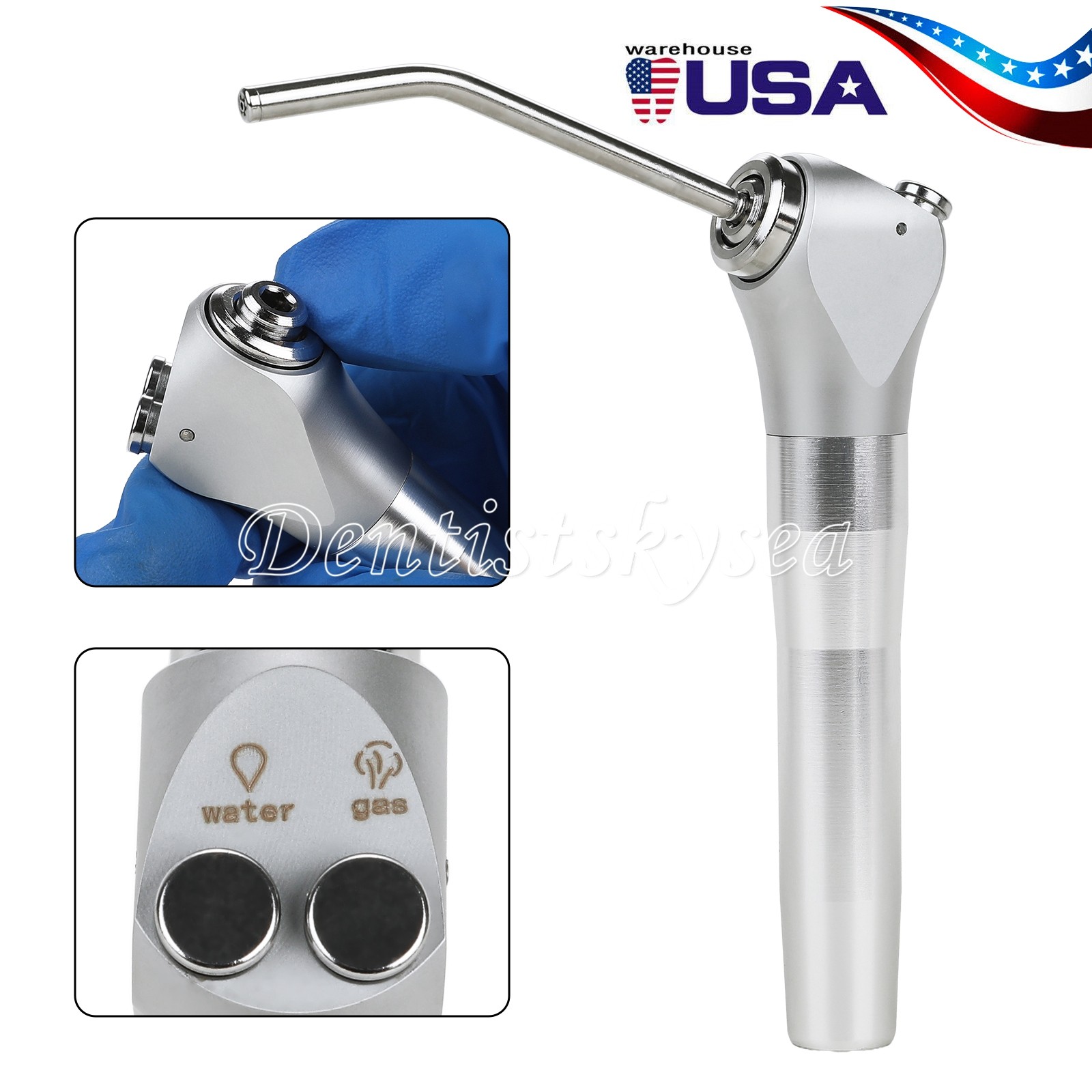 Dental 3 Way Air Water Spray Triple Syringe Handpiece / Nozzles Tip Tubes US