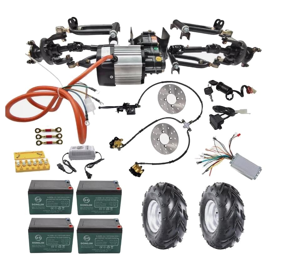 48V 1000W Brushless Differential Motor Front Axle Swingarm Kit Go Kart ATV