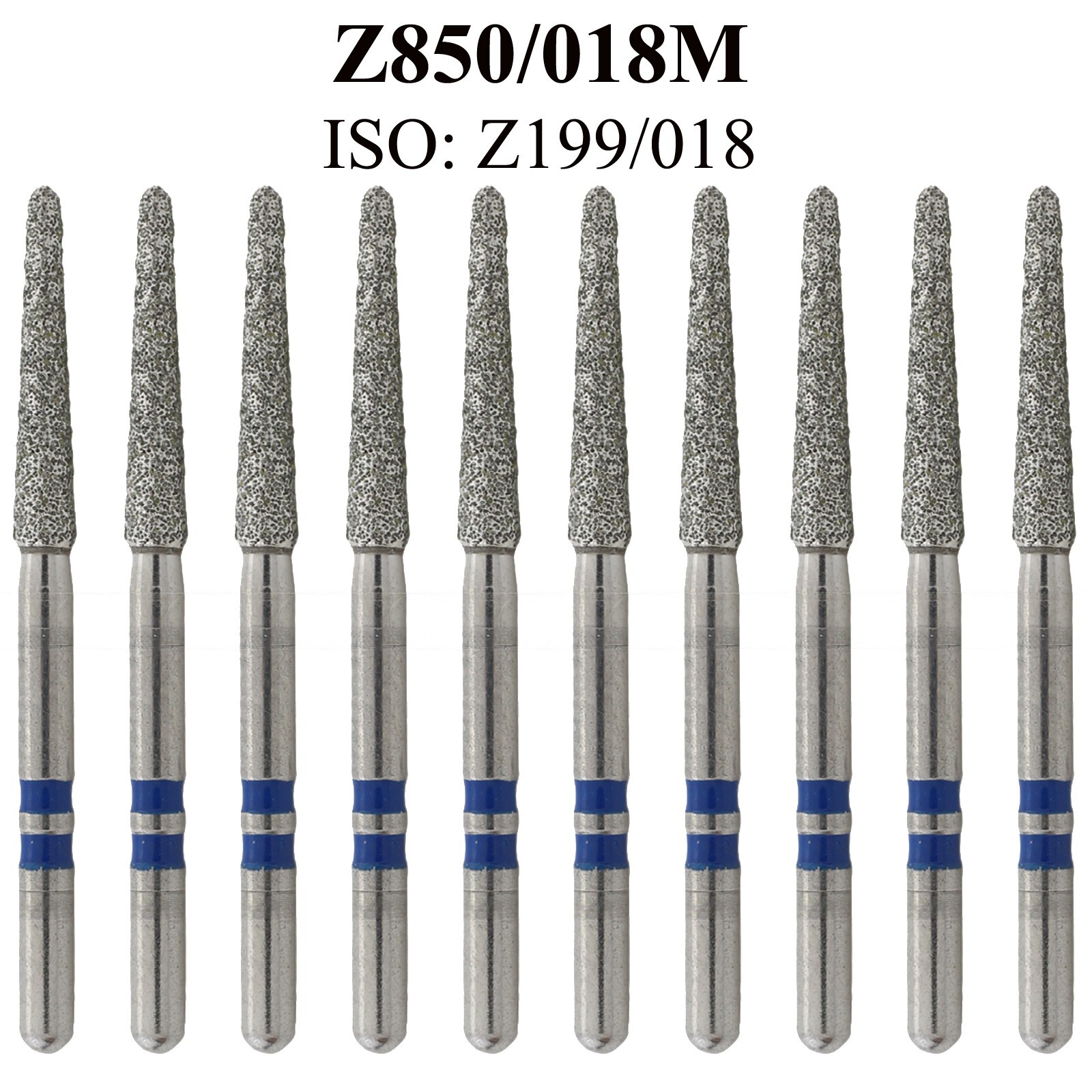 Dental Zirconia Diamond Burs Z850/018M Medium Round End Taper FG Bur High Speed