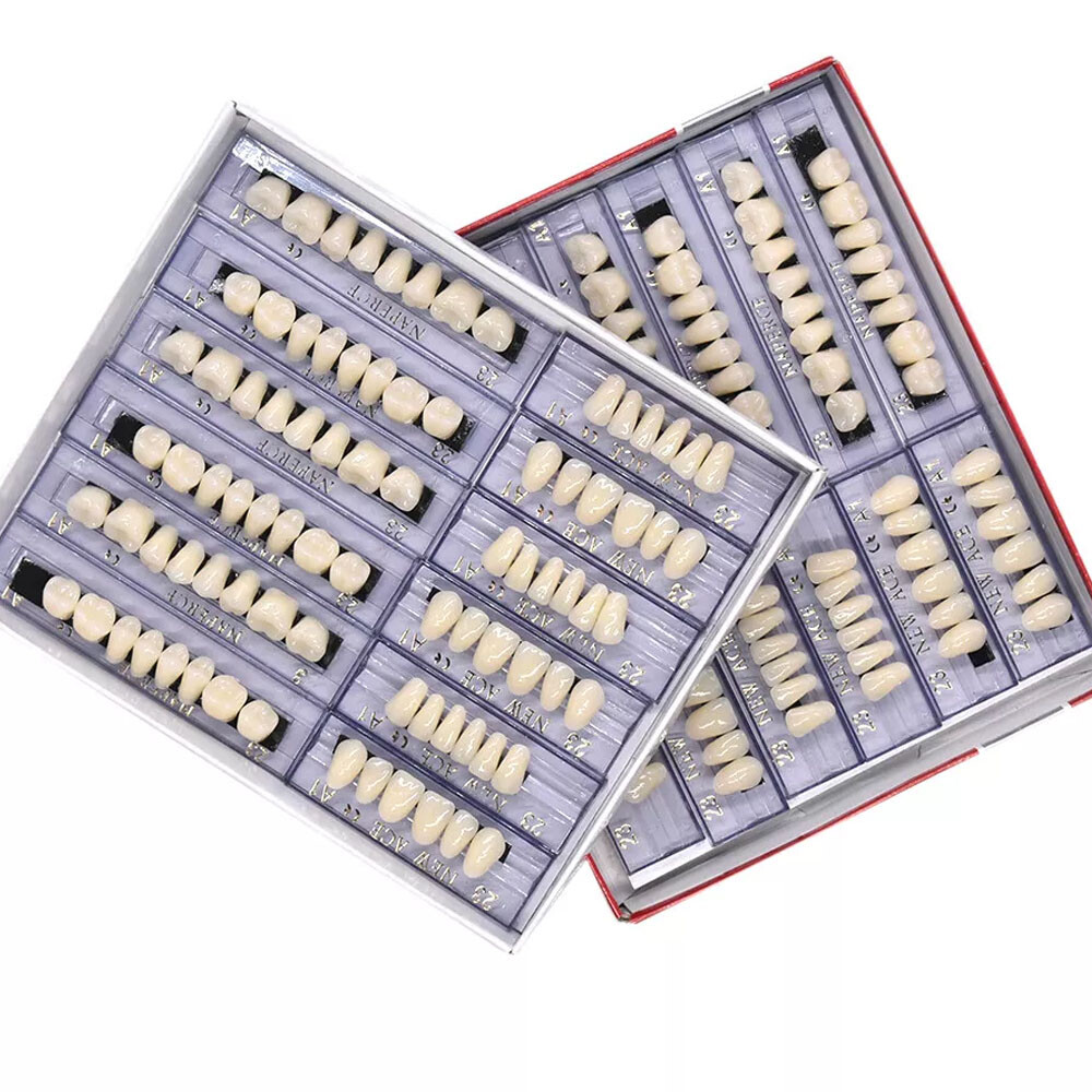 168X/Box Dental Acrylic Resin False Teeth 23# Shade A1 Denture Full Upper Lower