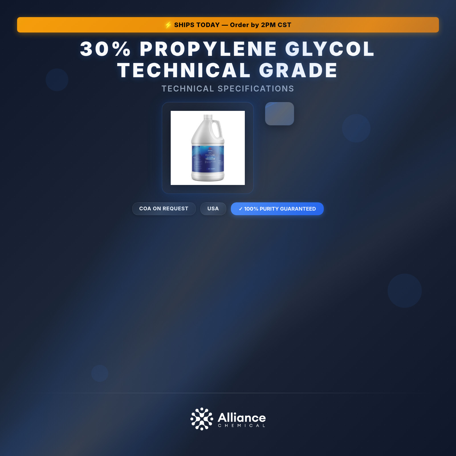 30% Propylene Glycol Technical Grade – 1 Gallon