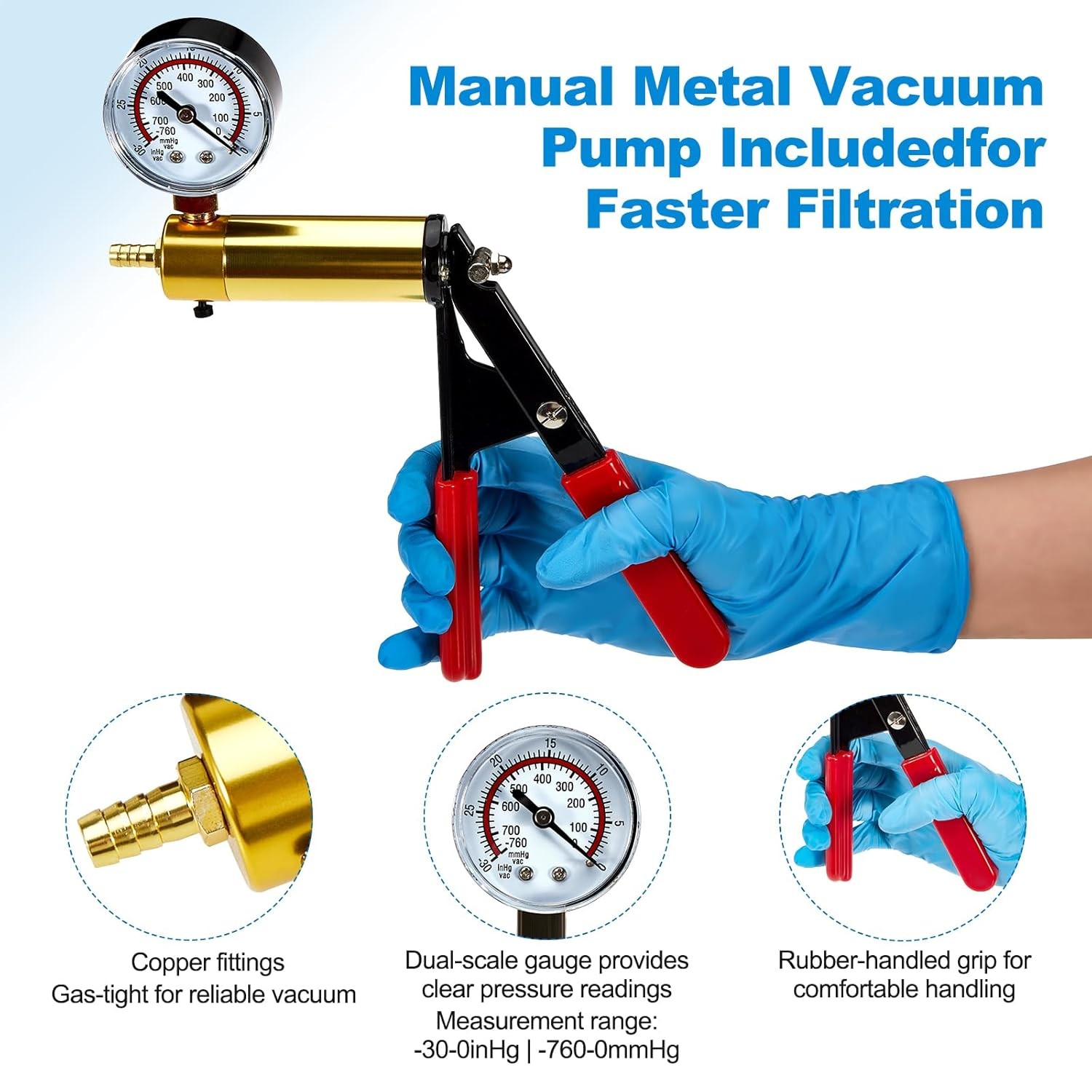 1000ml Lab Buchner Funnel Vacuum Filter Bottle Lab Vacuum Filtering with Pump