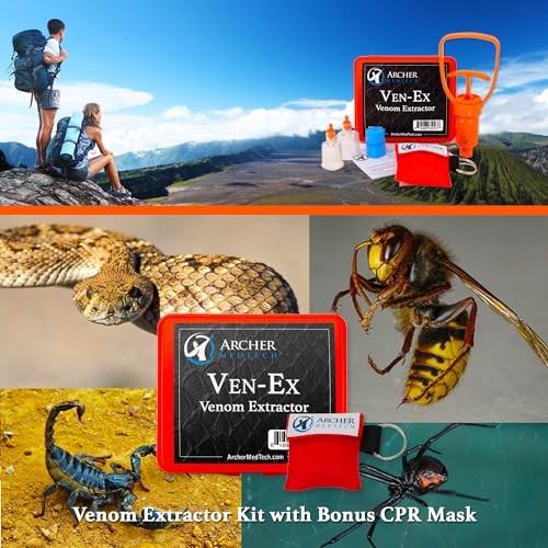 Ven-Ex Snake Bite & Bee Sting Kit – Venom Extractor, Tourniquet, CPR Shield for