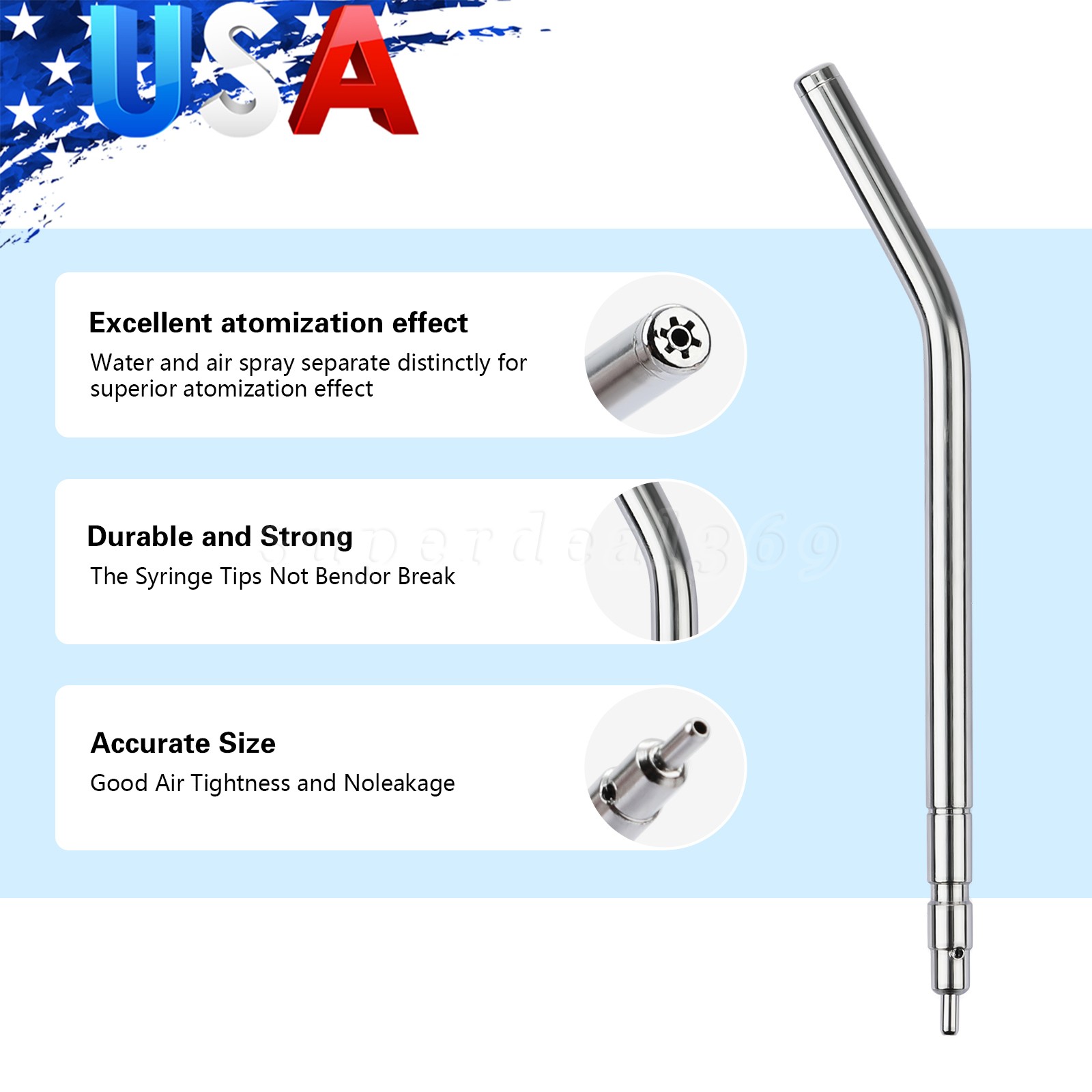 50 PCS Dental Air Water Spray Triple Syringe Autoclavable Nozzles/Tips/Tubes