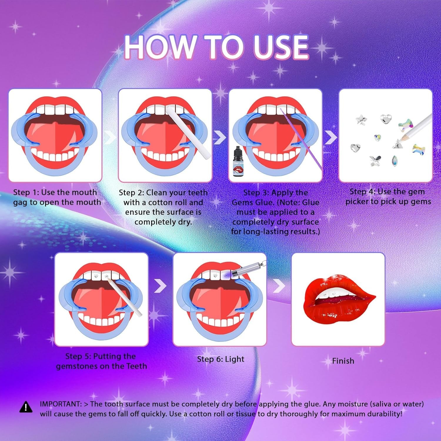 Fashionable Tooth Gem Kit – Versatile DIY Crystal Jewels for Stunning Results