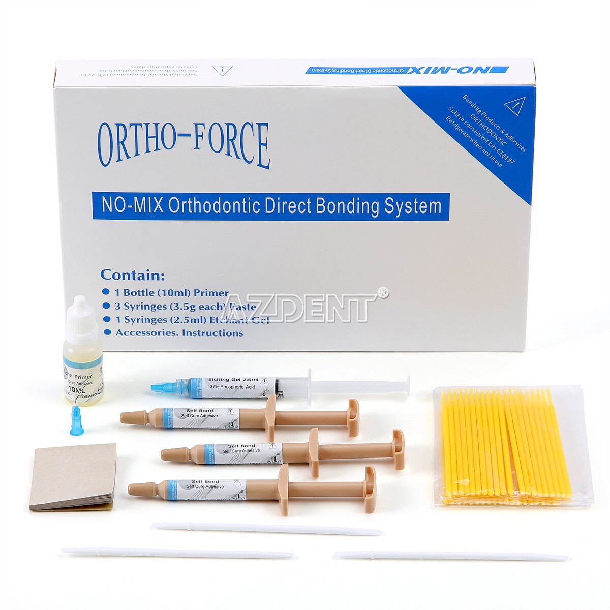 No-Mix Orthodonti Adhesive Kit with Primer Paste & Aid Ethant Gel 35 Brushes