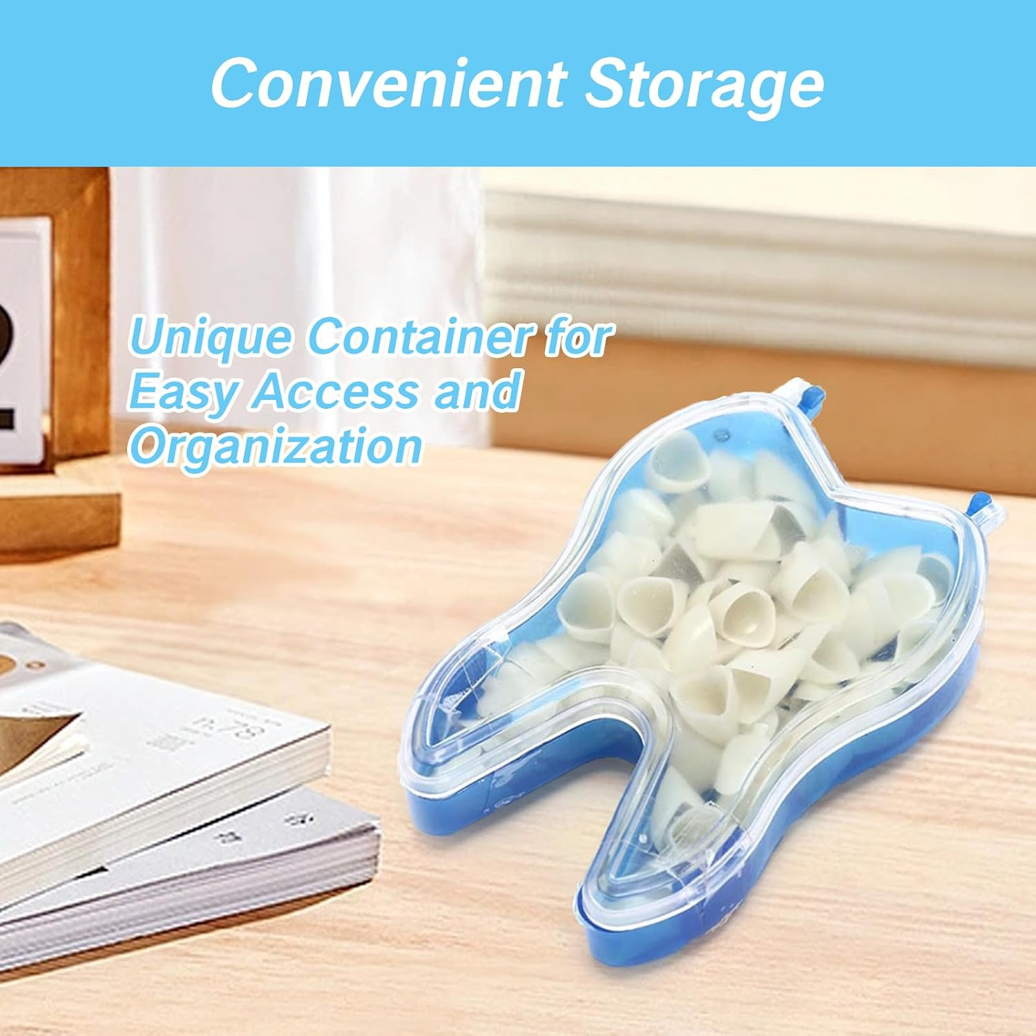 50 Pcs Tooth Caps for Broken Tooth Mixed Sizes Dental Temporary Crown Kit Front