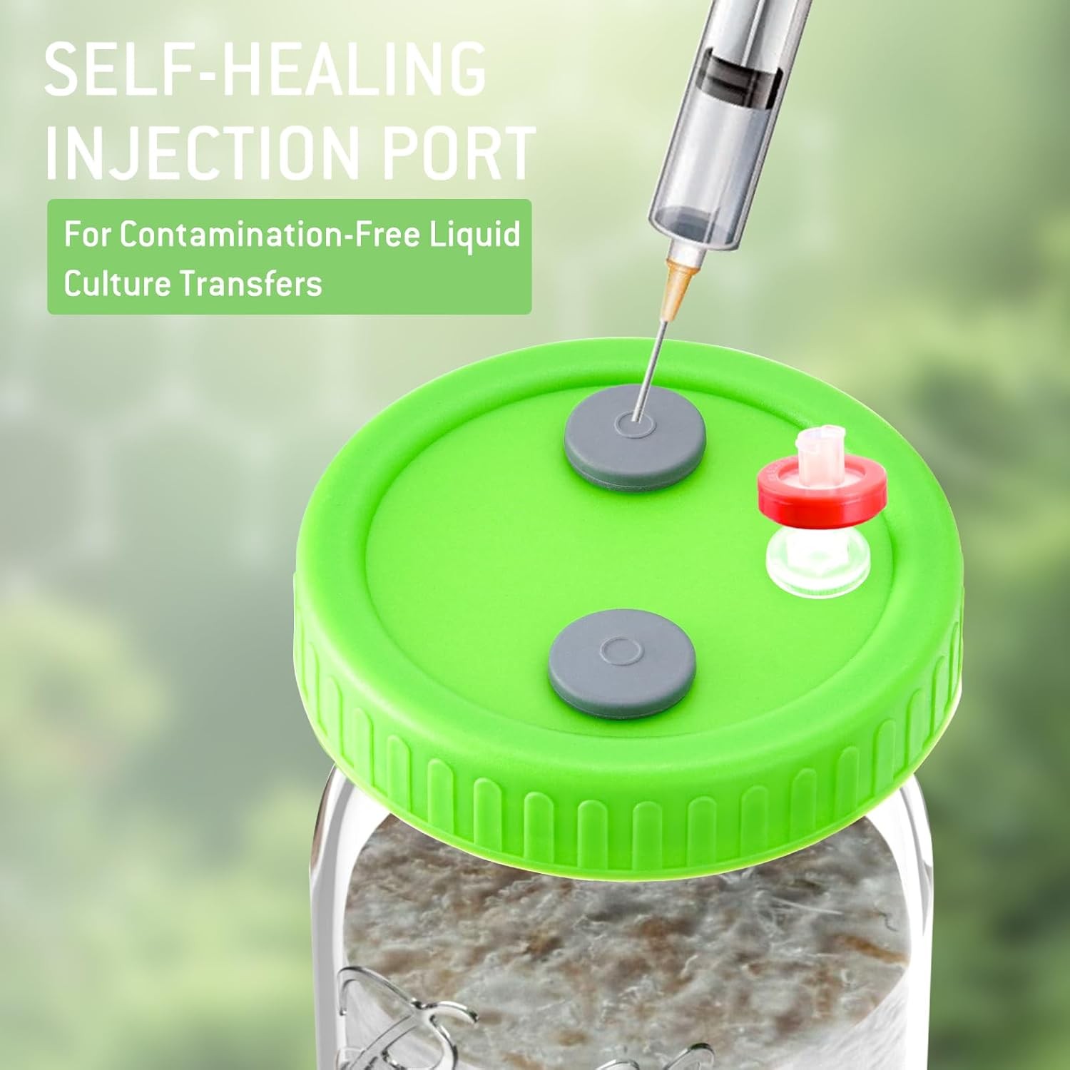 12x Mason Jar Lid Lliquid Culture Lid PTFE Syringe Needle Filter Ruhr Connector