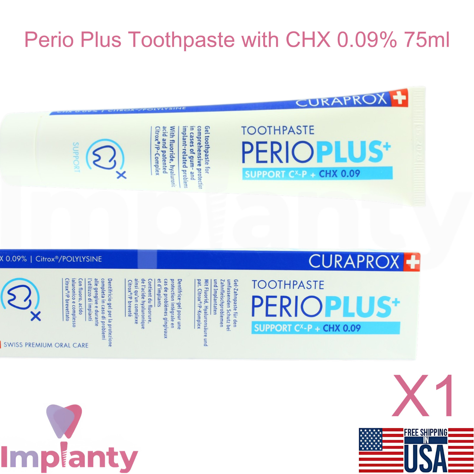 Curaprox Dental Toothpaste 75ml CHX 0.09% Plaque Control Daily Oral Care