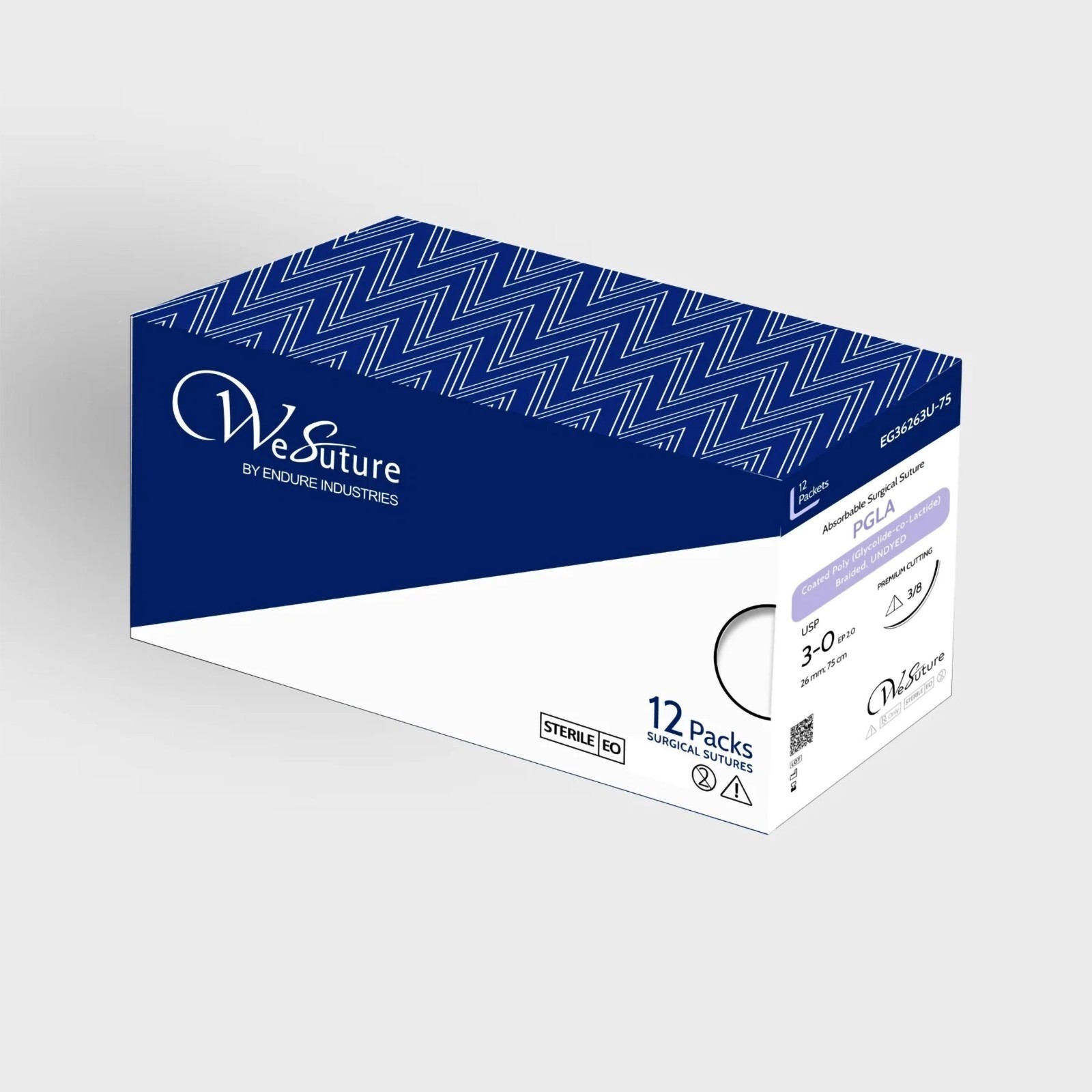 Sutures PGA Violet, 13mm, 1/2 TP, 45cm, 5-0, For Training (expired) Box of 12