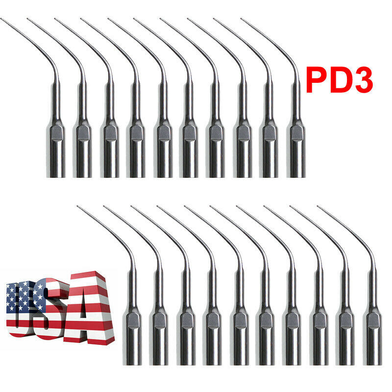 5-20Pcs PD3 Dental Ultrasonic Piezo Scaler Perio Tips fit Satelec DTE uta