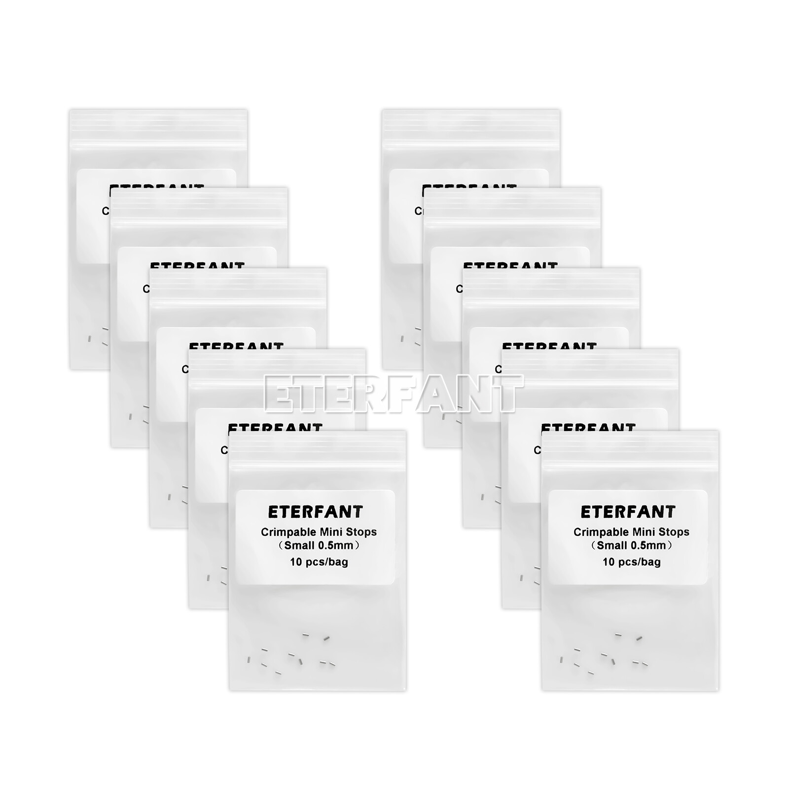 10PCs ETERFANT Dental Crimpable Mini Stops 0.5mm Crimpable Hooks Round Wires
