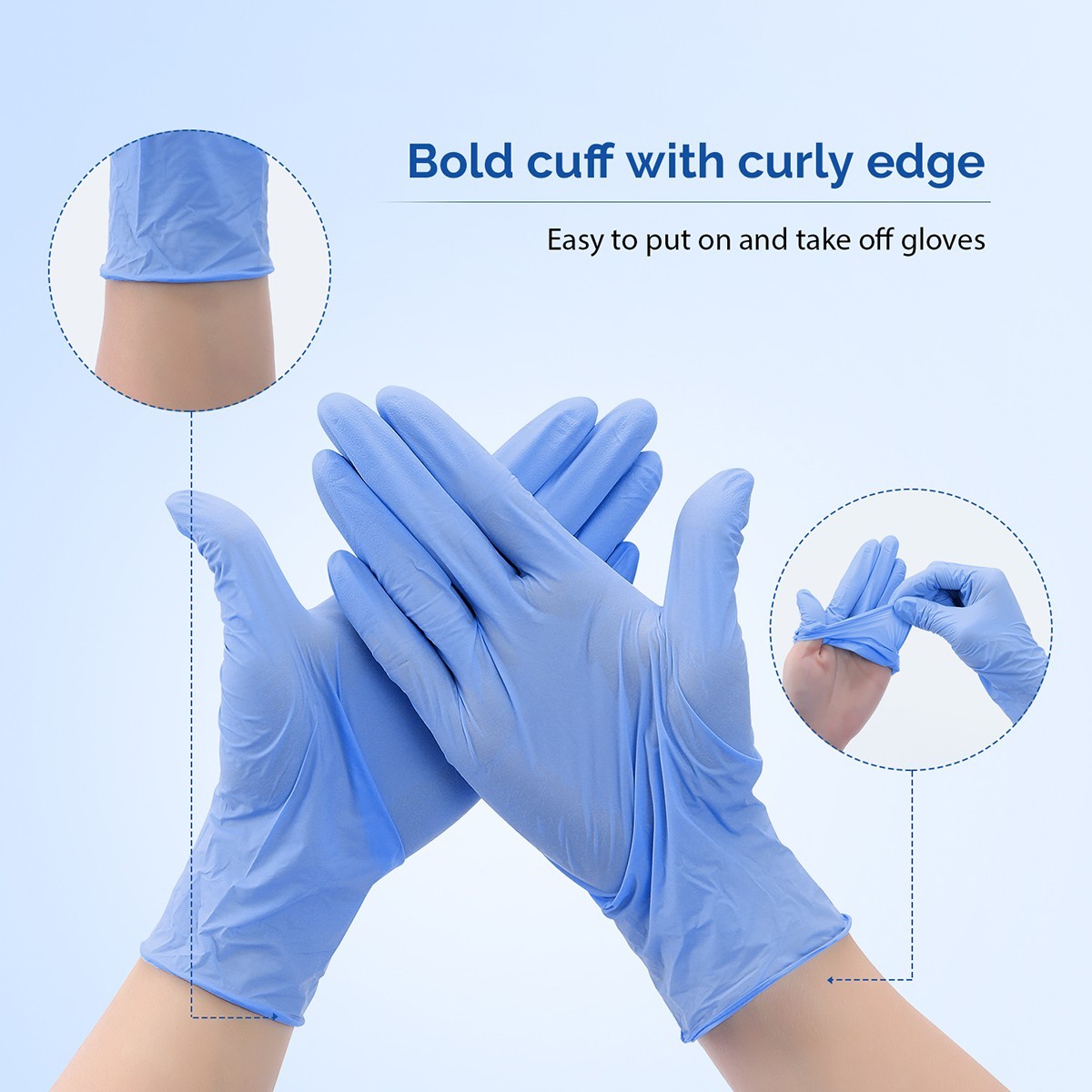 4 Mil Medical Grade Blue Nitrile Exam Latex Free Gloves S/M/L/XL Blue Gloves