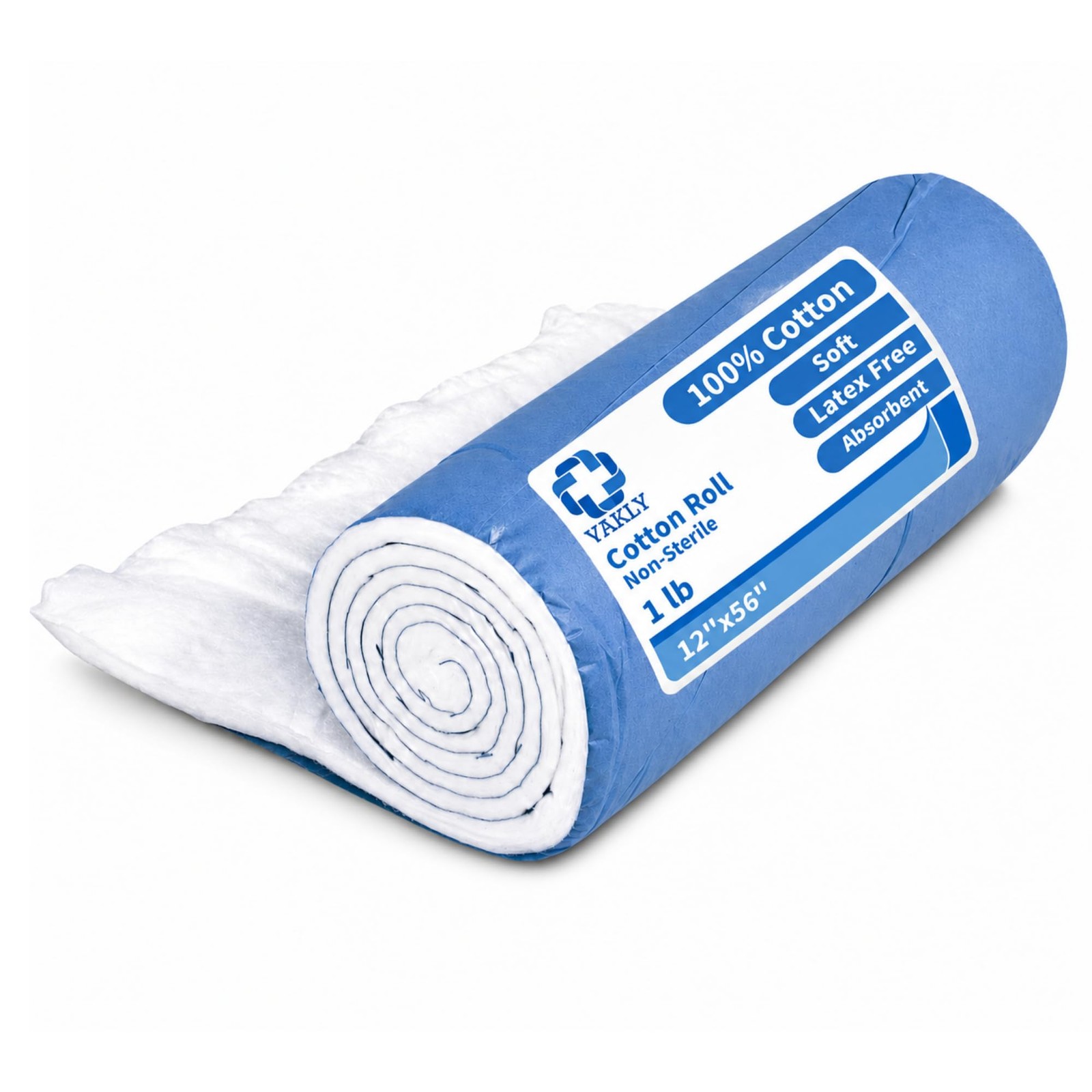 Vakly 100 Cotton Roll 1 Lb Large Non-Sterile Soft Absorbent 12 X 56 Cotton For