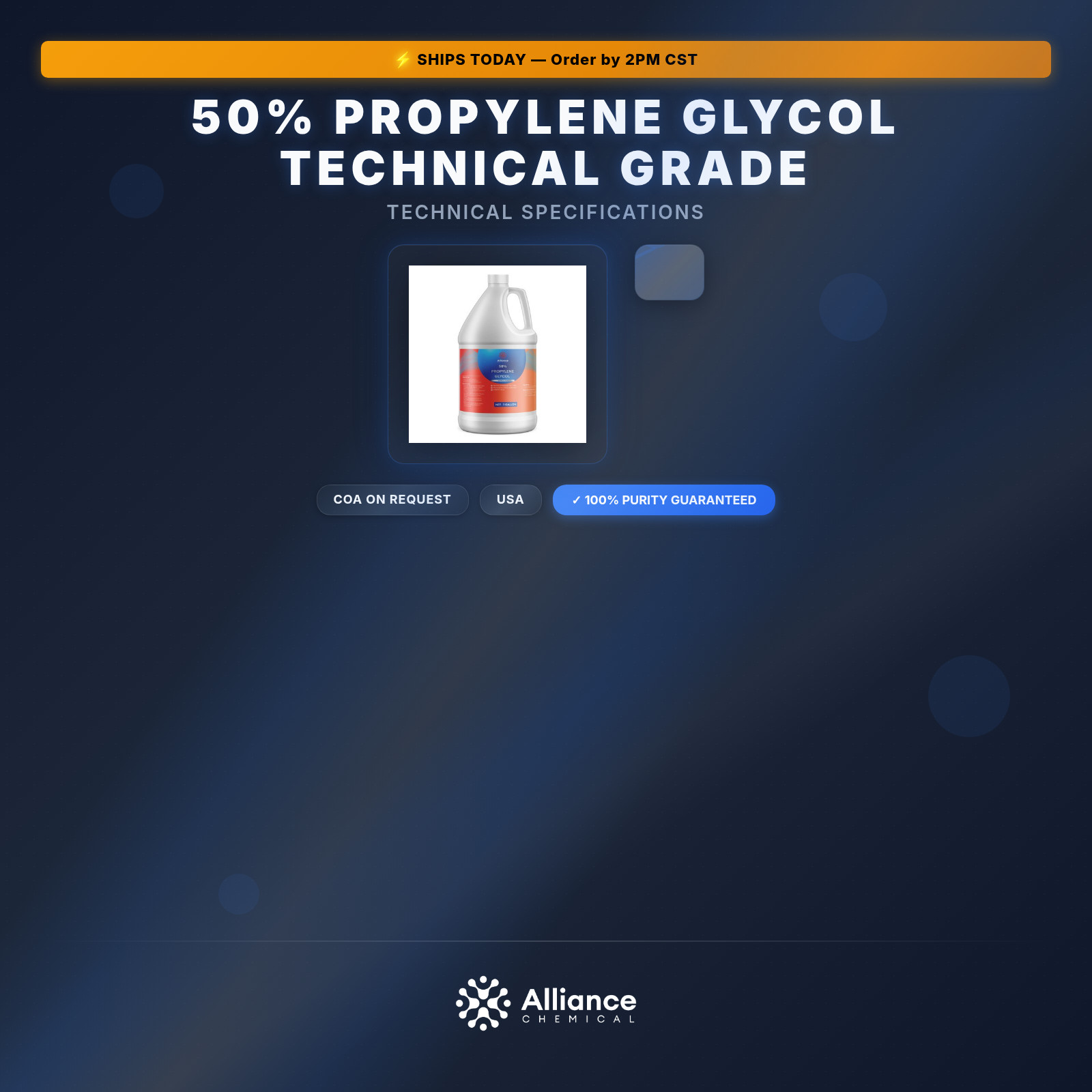 50% Propylene Glycol Technical Grade – 1 Gallon