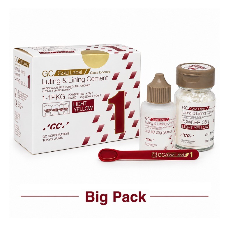 GC Gold Label 1 Luting & Lining Glass Ionomer Cement – Big Pack (35g Powder + 25