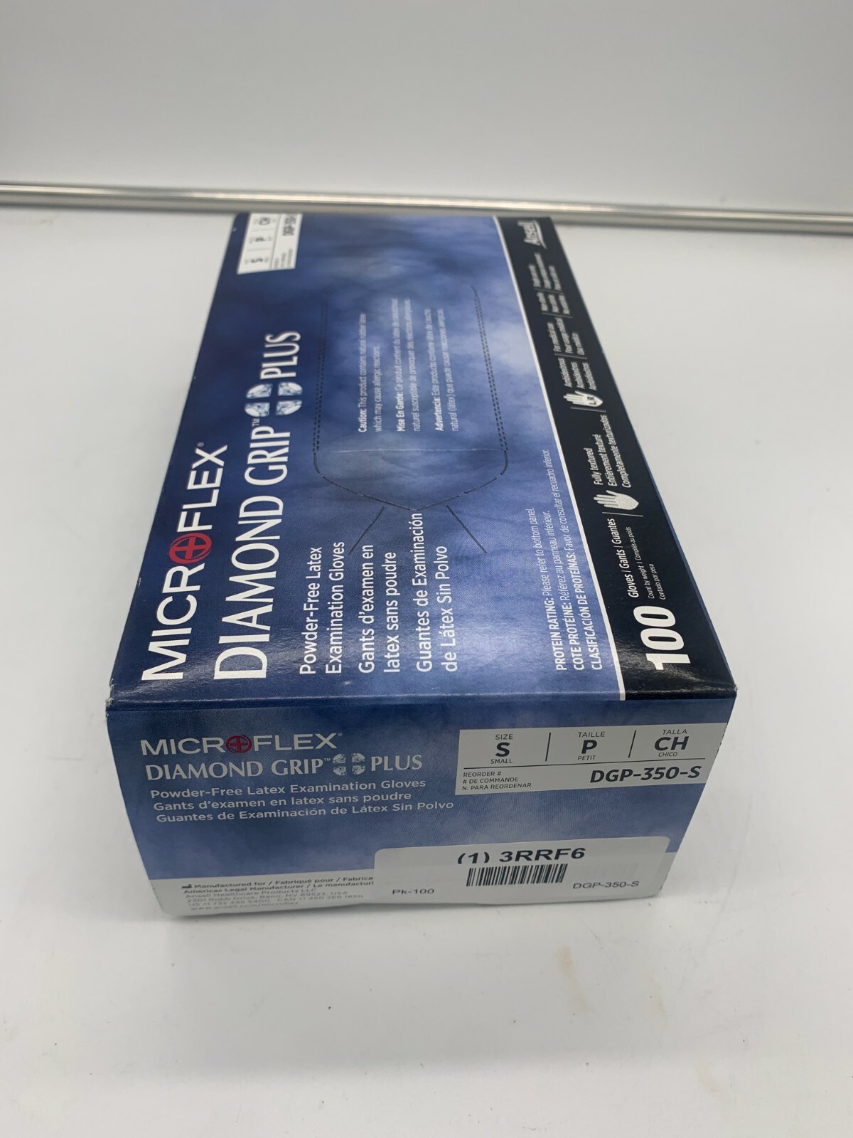 Ansell Microflex Diamond Grip Small Powder-Free Latex Glove 100 CT DGP-350-S
