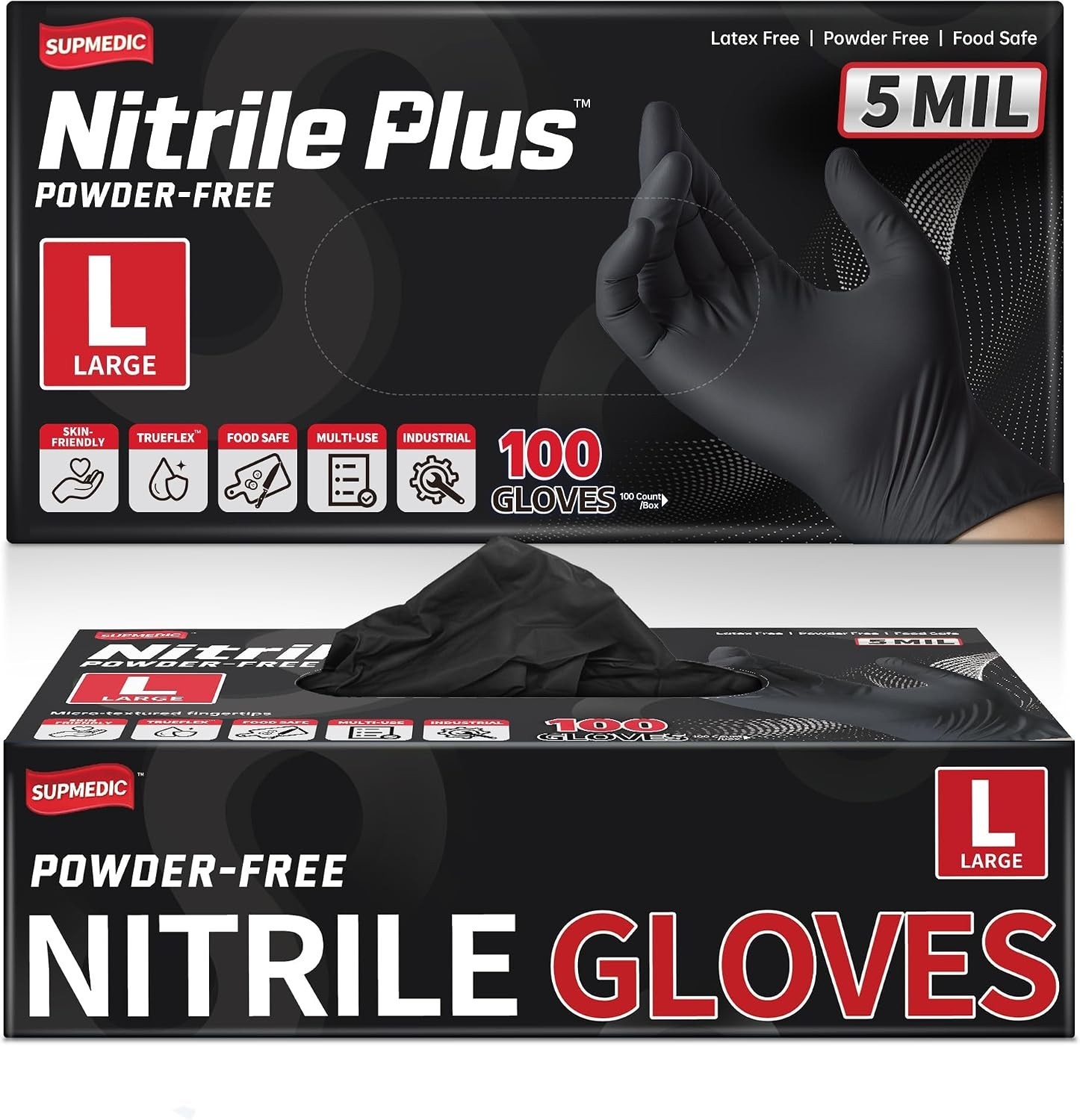 Kitchen & Industrial Nitrile Gloves 100Pcs