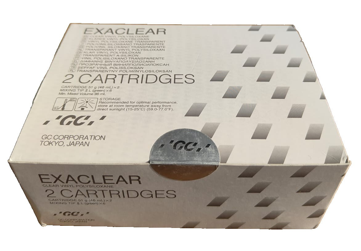 GC Exaclear Clear Vinyl Polysiloxane VPS Bite Registration (2x48ml) cartridges