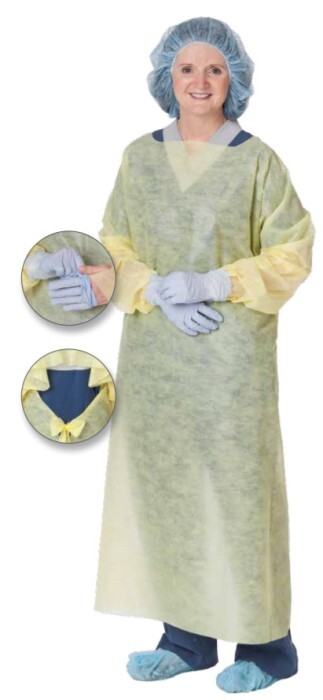 Cardinal Health Gown, Yellow w/Thumbhooks, 2110PG – Box of 100 **FREE SHIPPING**