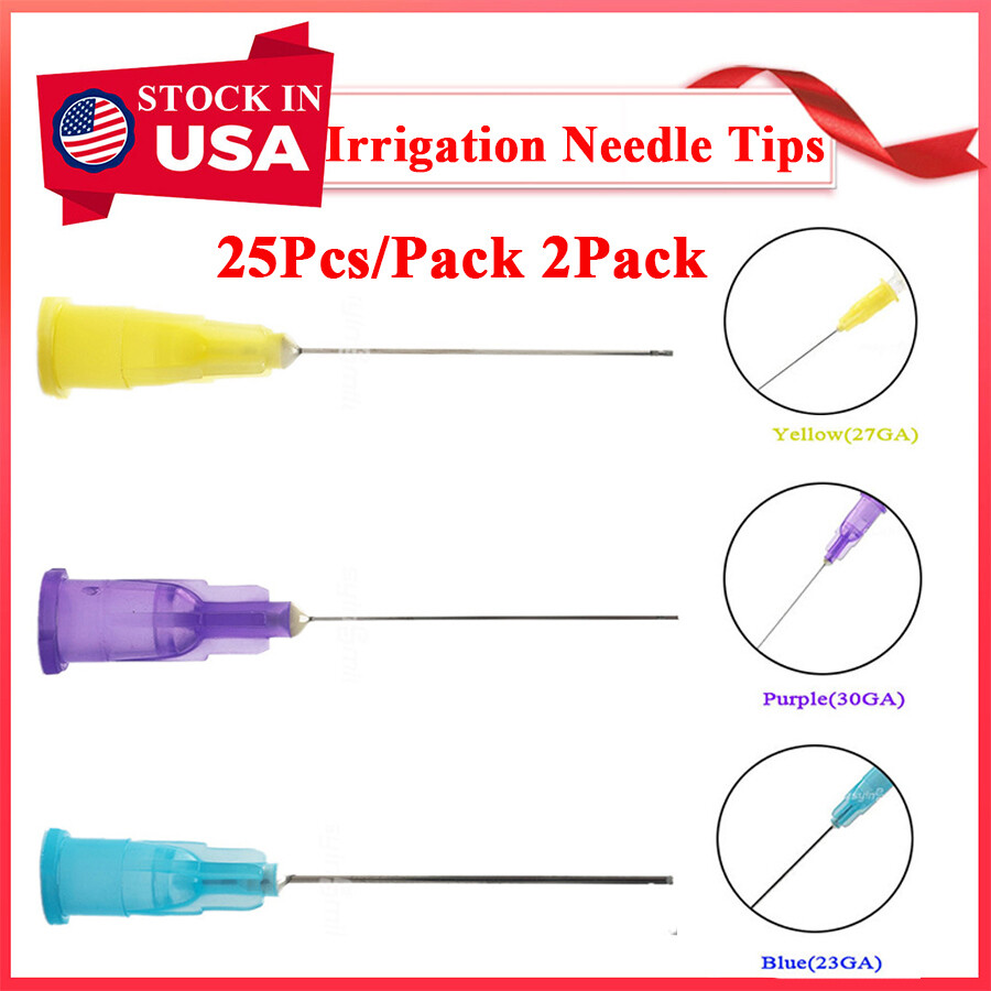 50Pc Dental Endo Irrigation Needle Tips EZE Tip for Syringes Luer Lock 23/27/30g