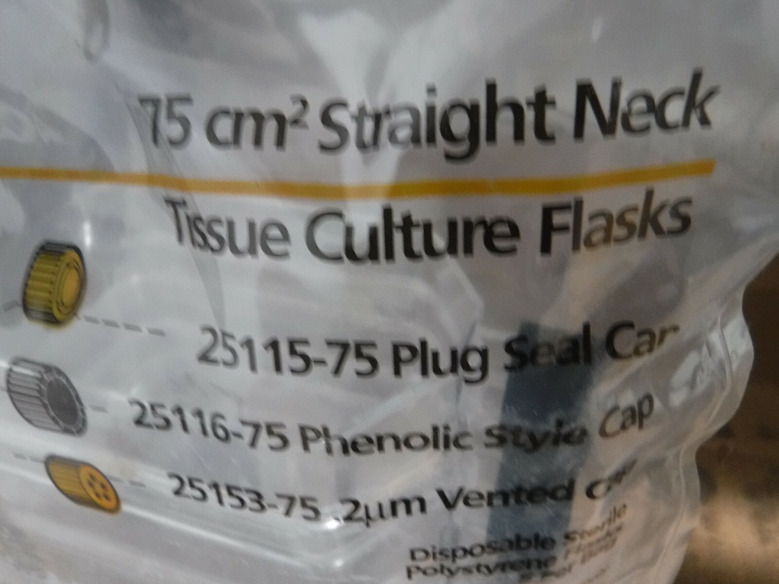 ( 5 PACK) CORNING 75CM^2 STRAIGHT NECK TISSUE CULTURE FLASK NEW