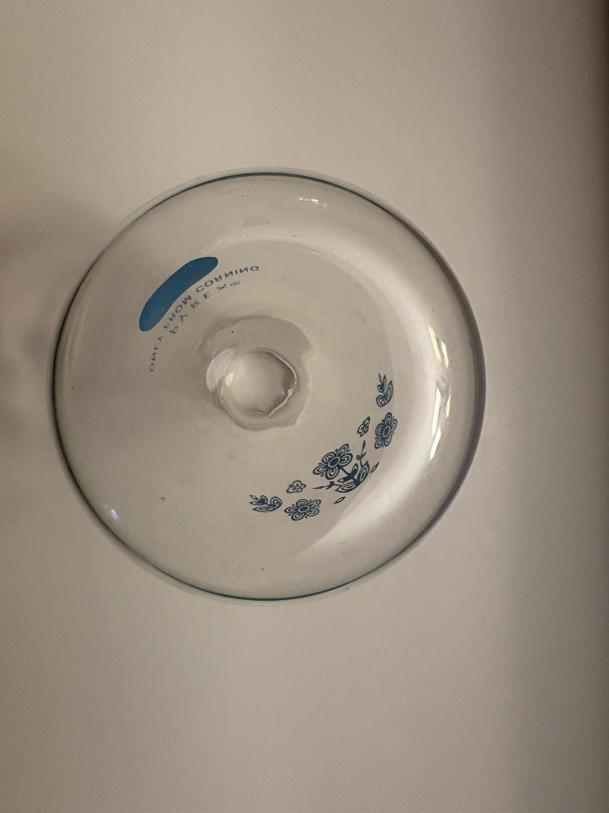 Pyrex Butterfly Gold Blue Flask