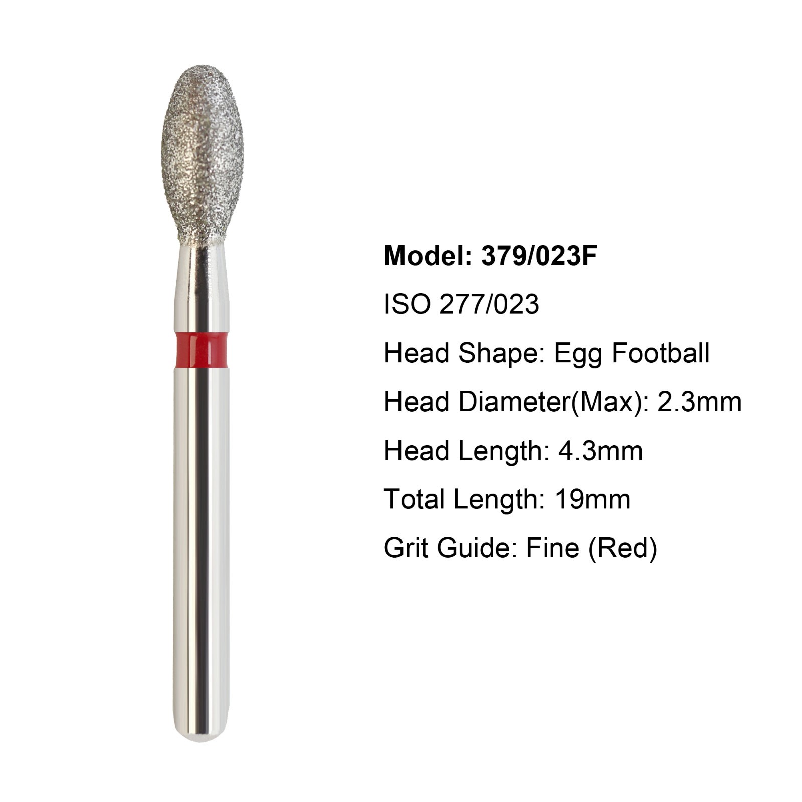 Diamond Dental Burs 856 379 801 FG Round End Taper Football Barrel Pear Flame