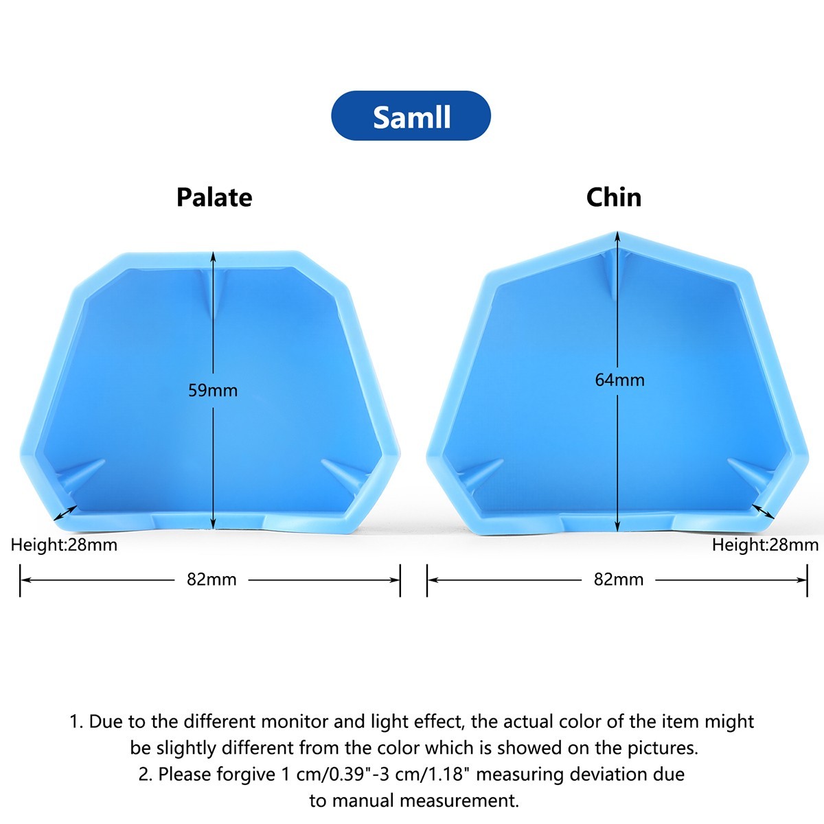 6Pcs Dental Model Former Base Molds Blue Silicone Rubber Notches Plaster Types