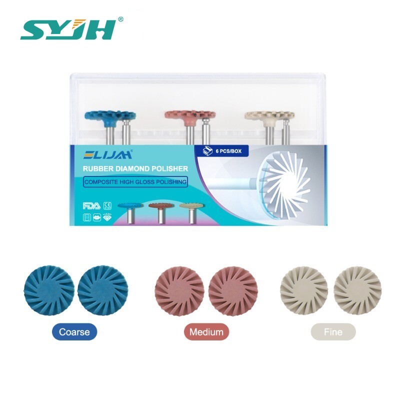 Dental Composite Polishing Kit Diamond System RA Rubber Wheel Polisher -US Stock