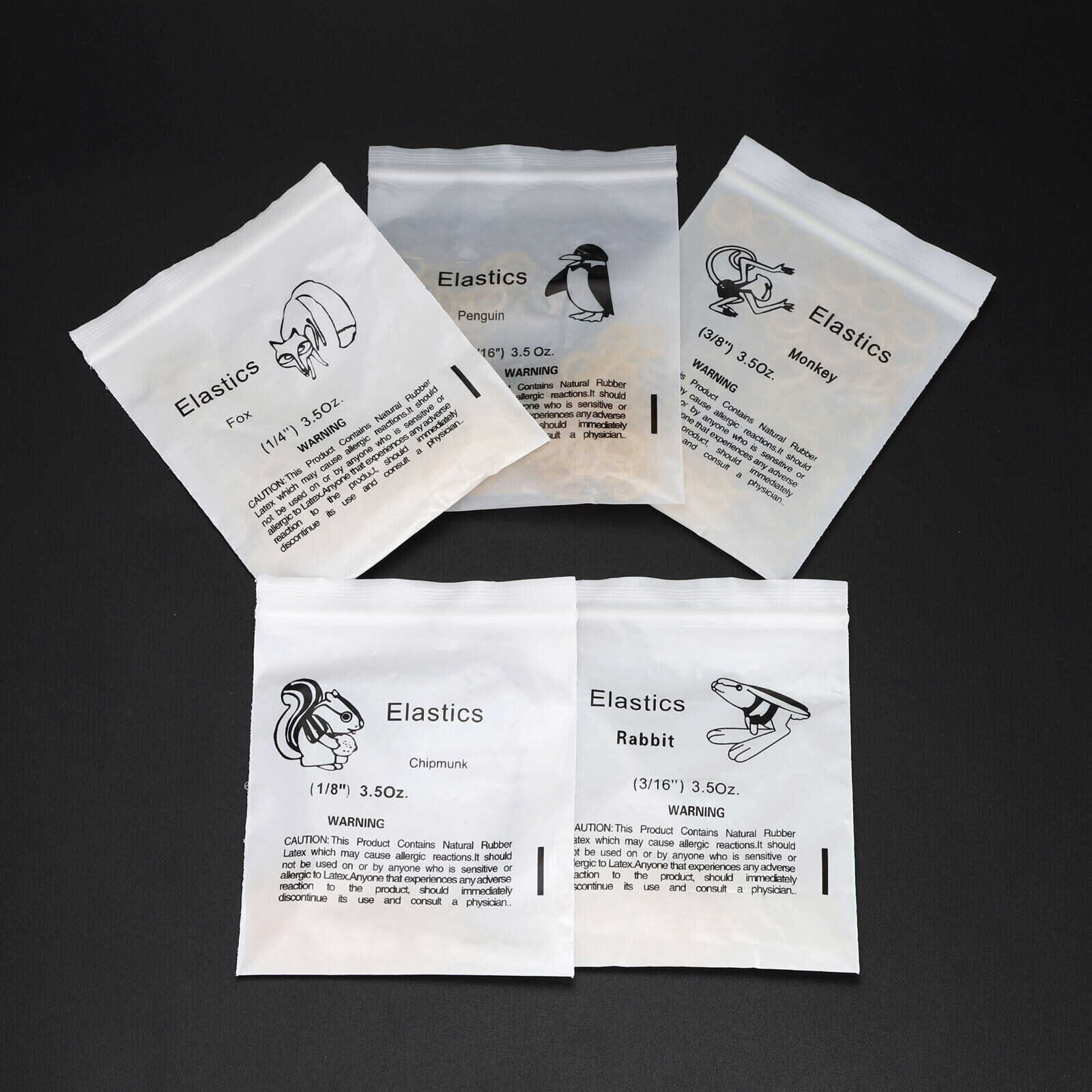 5000 Pcs/Pack Dental Orthodontic Rubber Bands Elastics Braces 3.5/5.0/6.5 oz