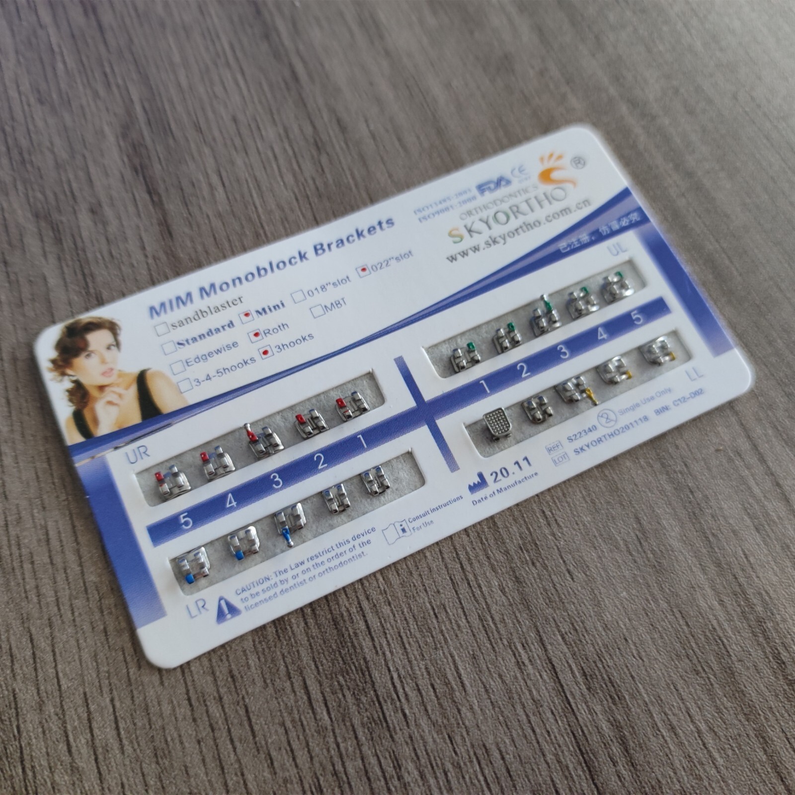 10 Packs Dental Brackets Metal Braces Mini Roth 022 no Hook MIM Ultrathin