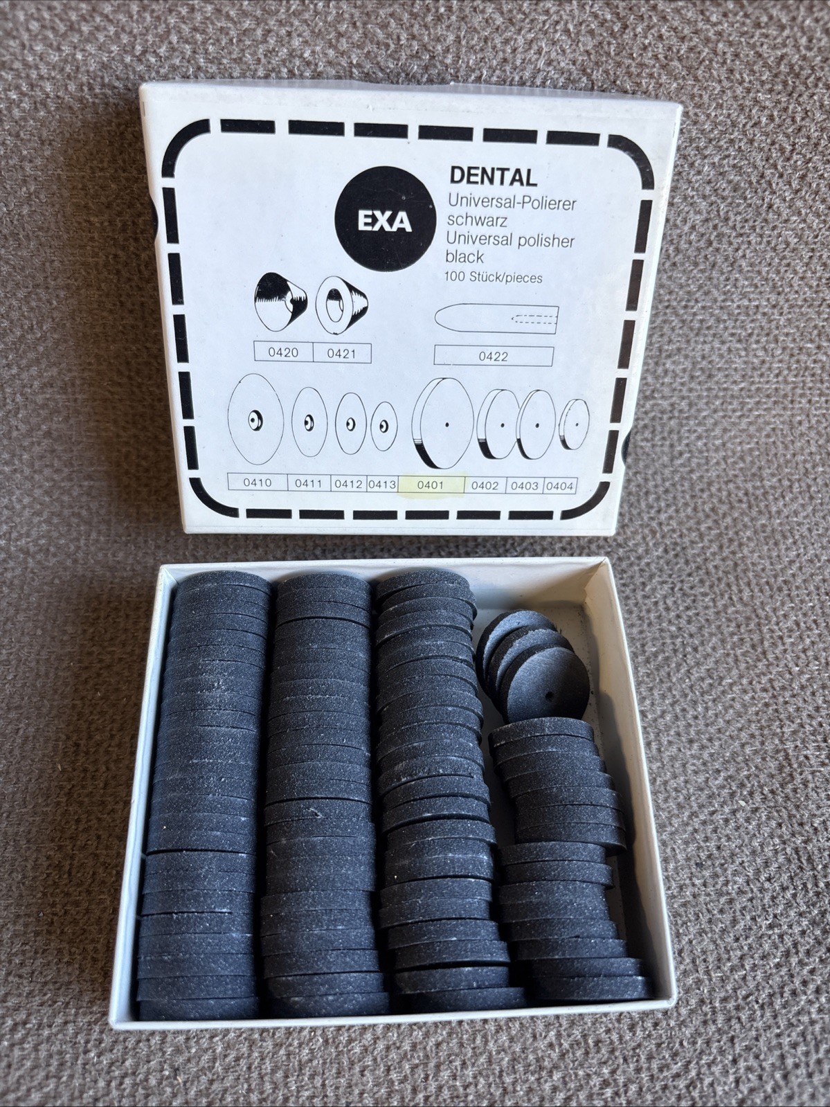 EDENTA Exa Dental UNIVERSAL POLISHERS 90 in Box ~ 0401~ Made in Switzerland~