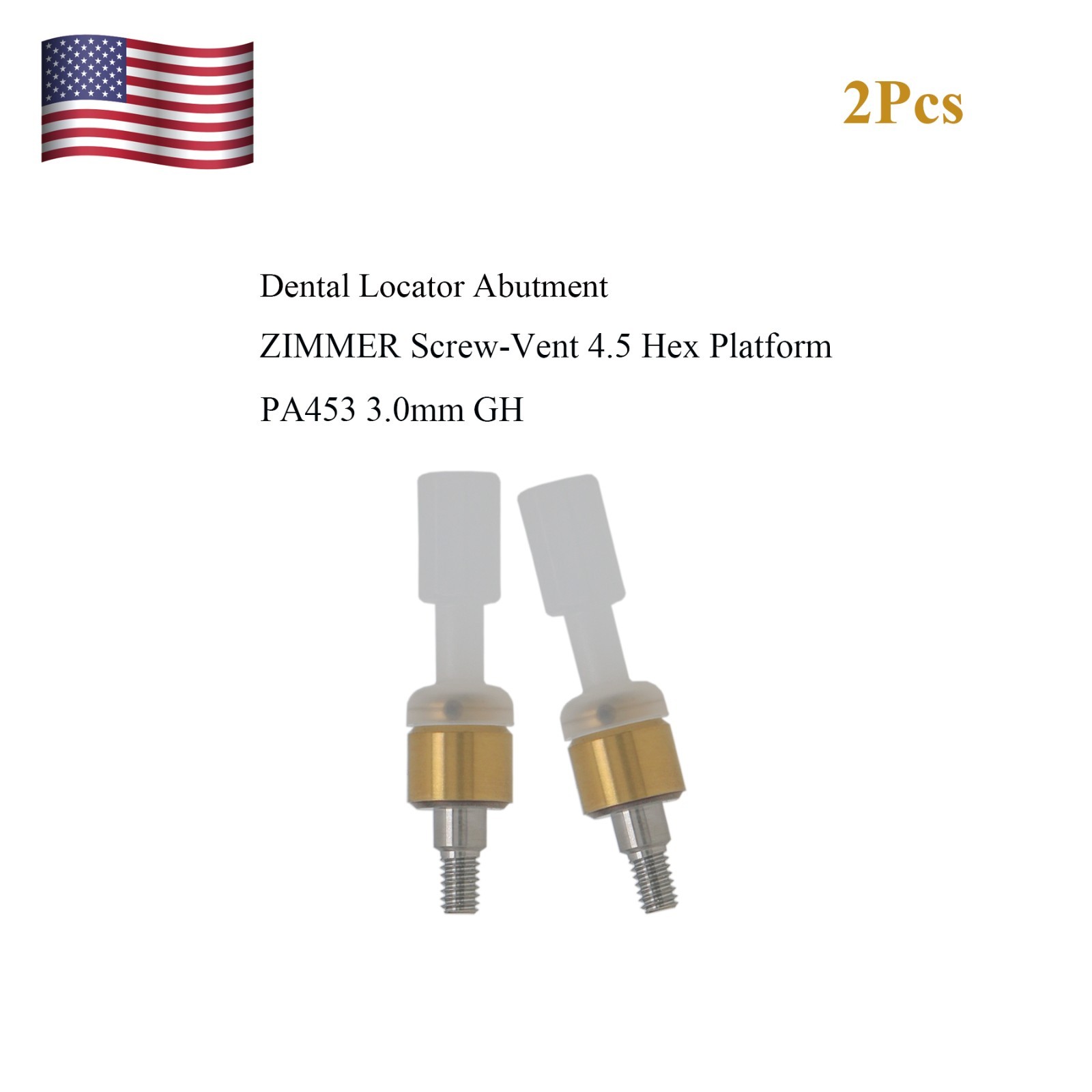 Dental Attachment Locator Abutment for Zimmer Screw-Vent 4.5 Platform 1-5.0mm H