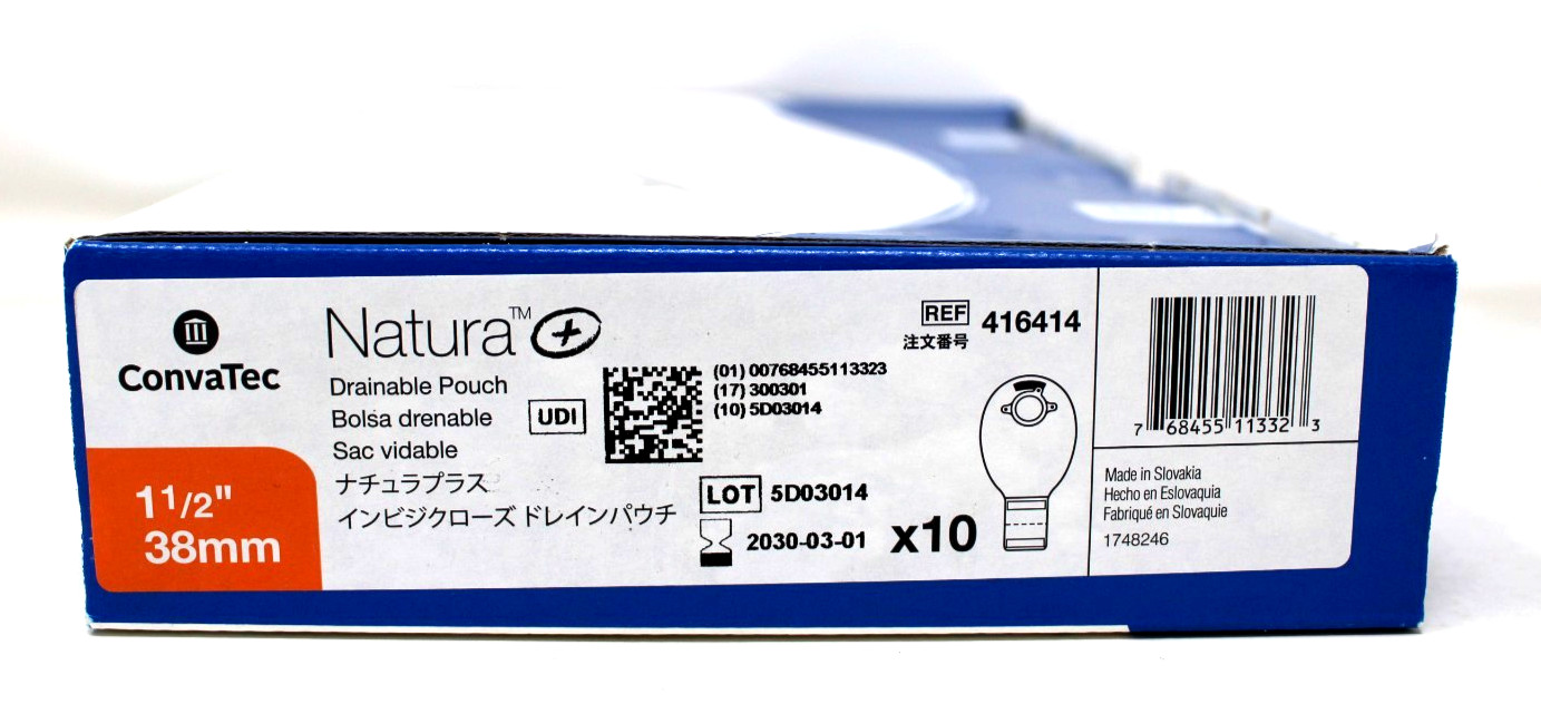 ConvaTec Natura Drainable Pouch 416414, 38MM, 1 1/2″ 10/BX Exp 3/30