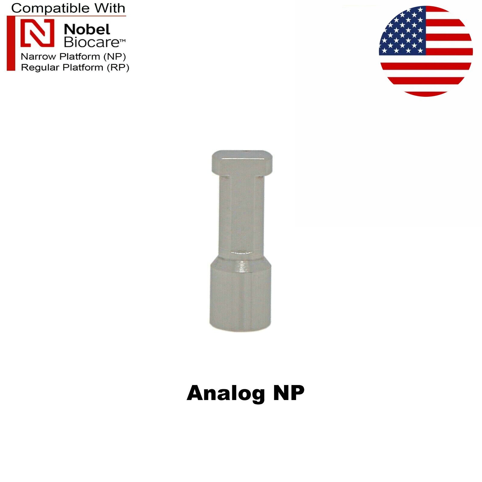 US Dental Analog RP NP Compatible with Nobel Biocare Active Replica Hex Abutment