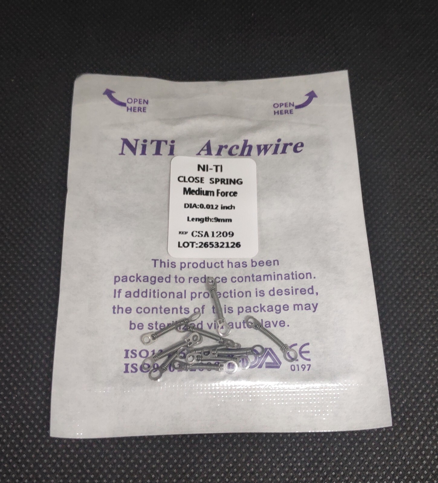 10Pcs Dental Closed Coil Spring Orthodontic Niti Alloy 012*6/9/12mm Medium Force