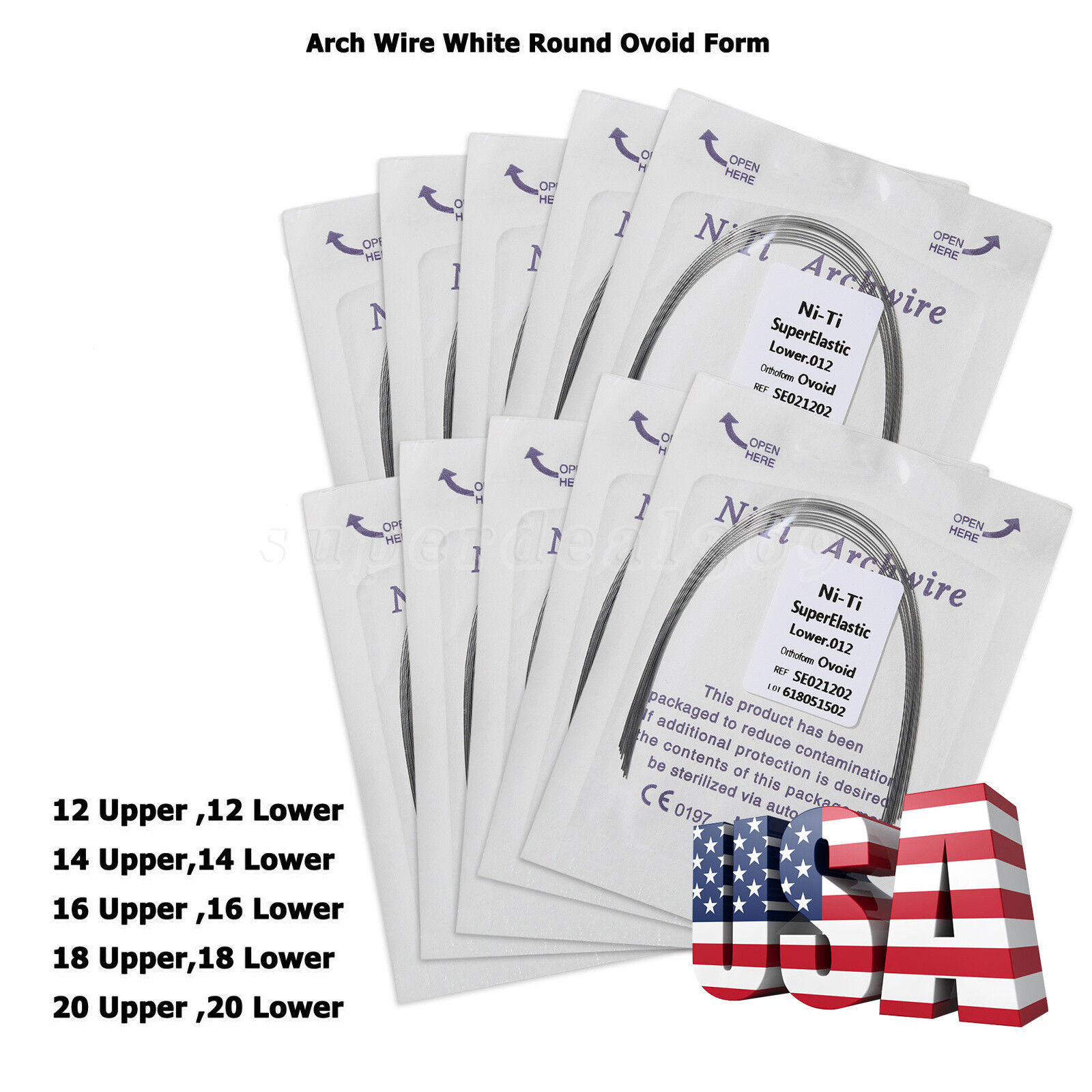 10pc/pack DENTAL Orthodontic Super Elastic Niti Arch Wire Round Ovoid Form ns