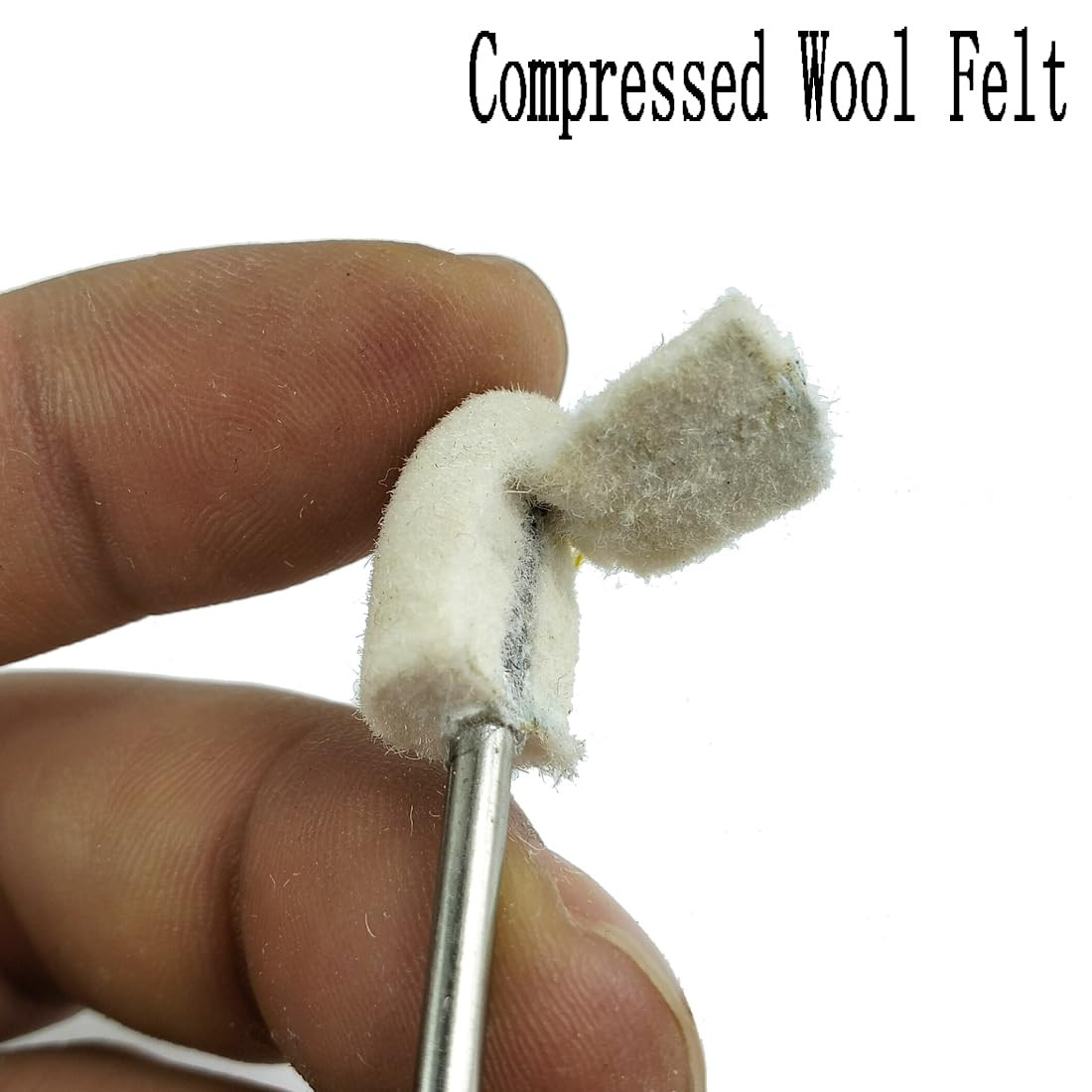 40 Pcs Bullet Shape Wool Polishing Bits – 1/8» Shank Wool Felt Buffing