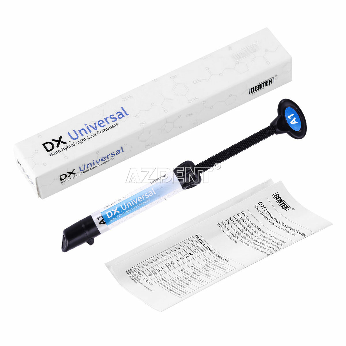 DENTEX Dental Syringe Universal Composite Light Curing Resin Refill Shade A1