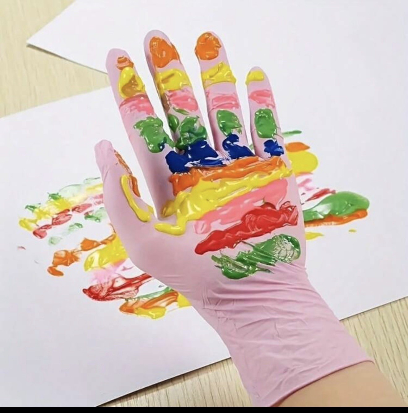 4pc/50pcs/100pcs Pink Nitrile Gloves Disposable Latex Free Cleaning Salon