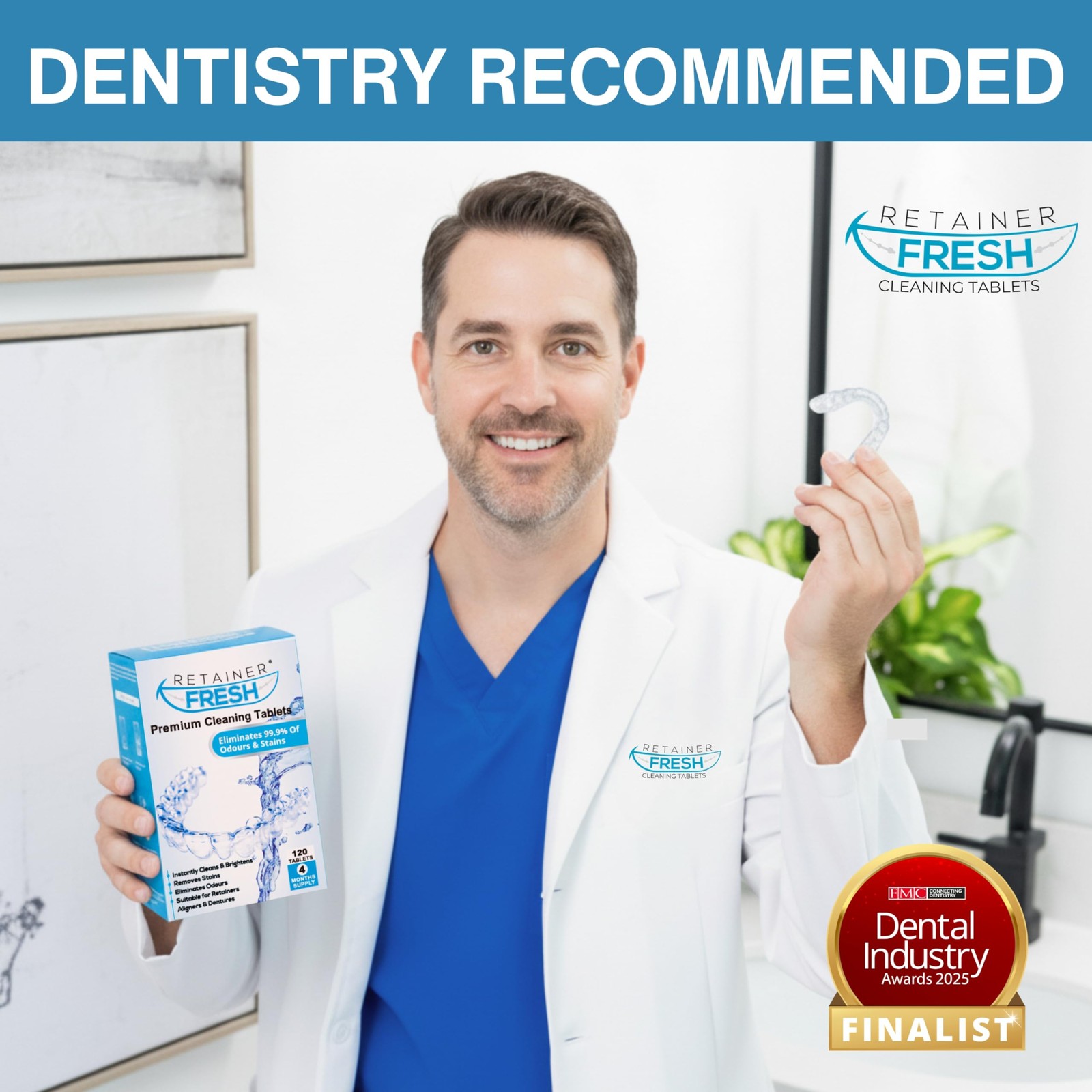 Retainer Cleaner Tablets 120 Tablets Mint Flavor – Freshens Dentures & Mouth