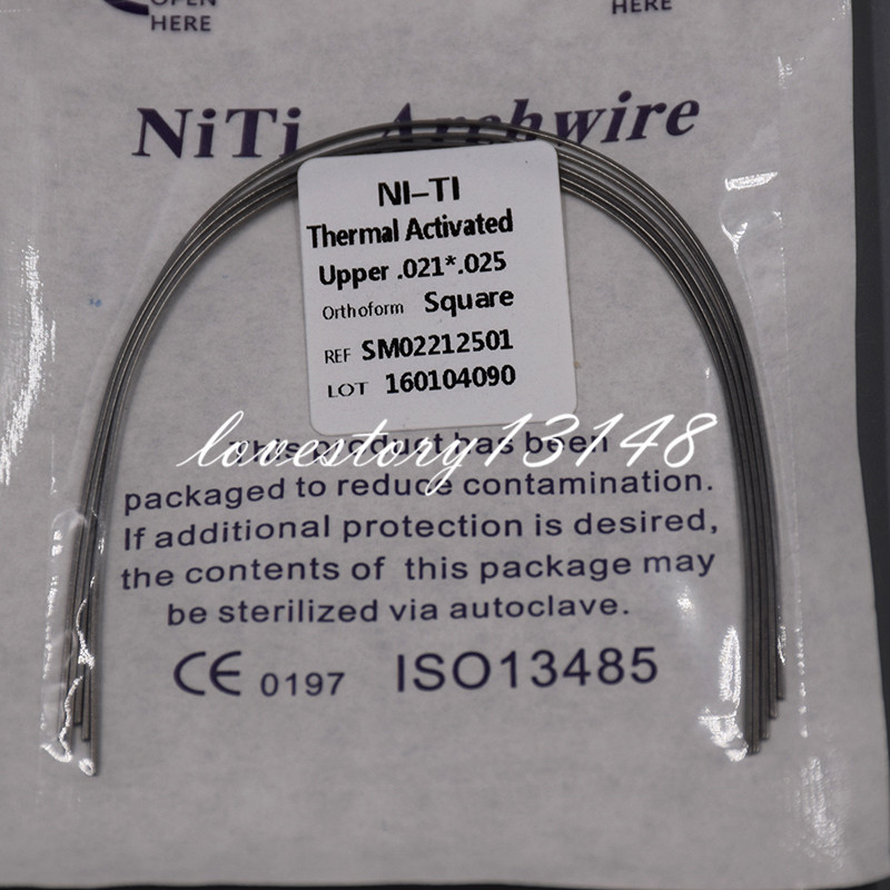 10/100Packs Dental Rectangular Arch Wire Heat Thermal Activated Niti Upper/Lower