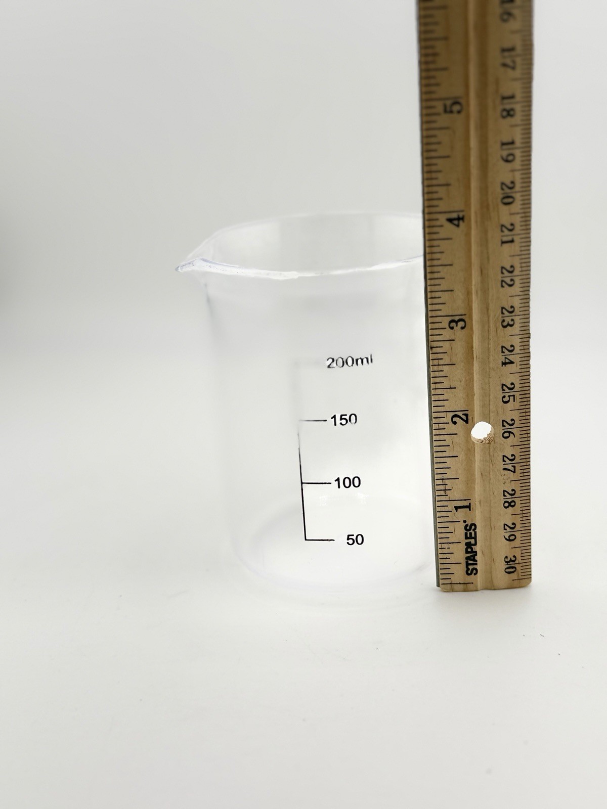 200ml Plastic Beaker Measuring Cup Graduated Lab Mixing Container Science