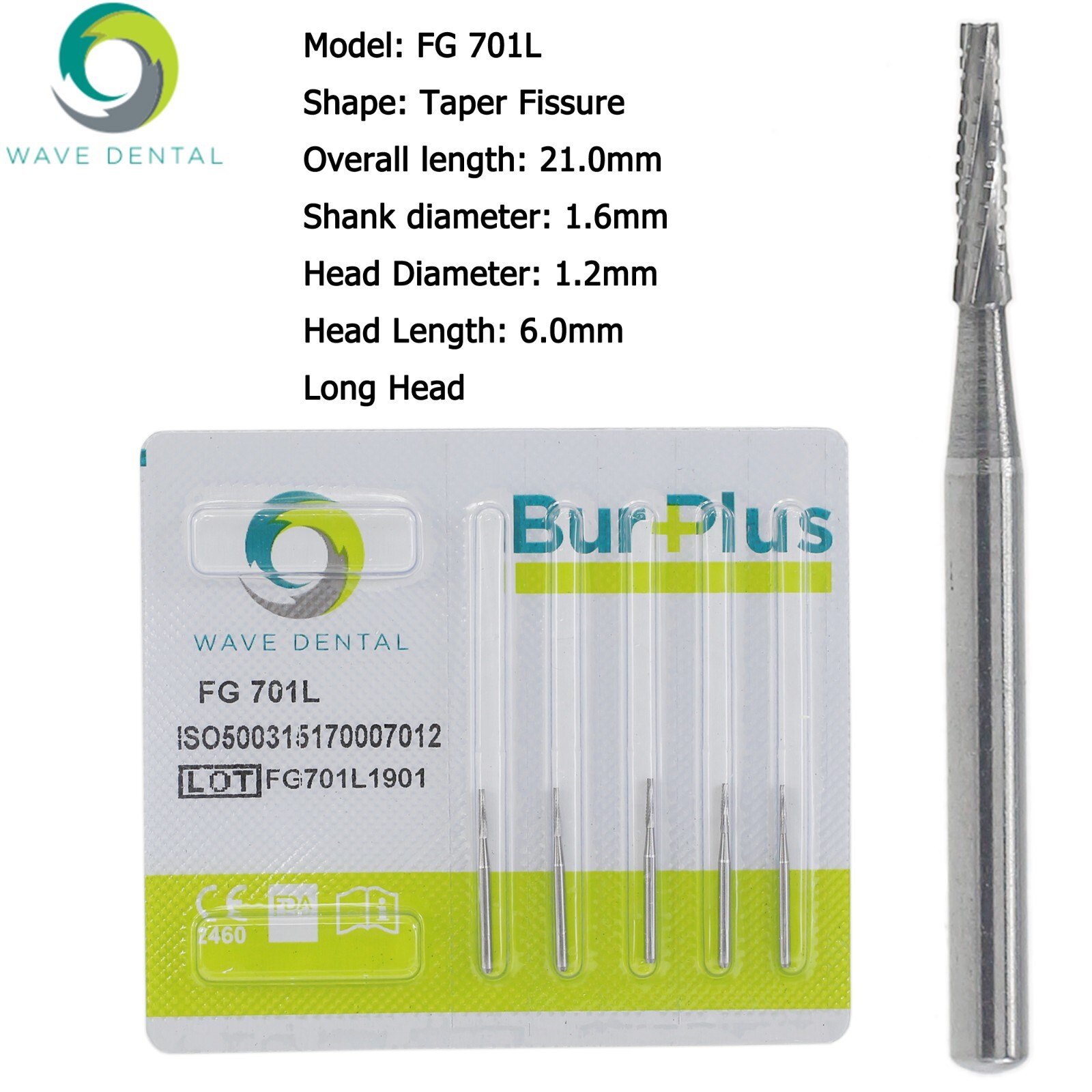 Wave Dental Carbide Bur FG High Speed 169L 699 701 701L Long Shank Friction Grip