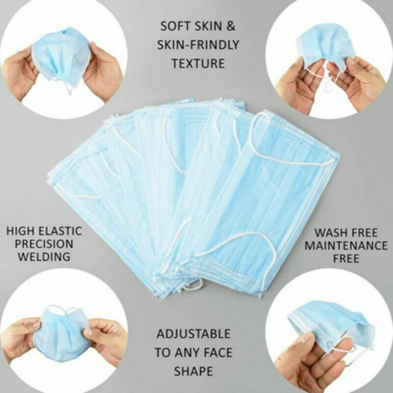 Face Mask 3-PLY Disposable Ear Loop Mouth Cover Non-Medical Multi-Pack LOT