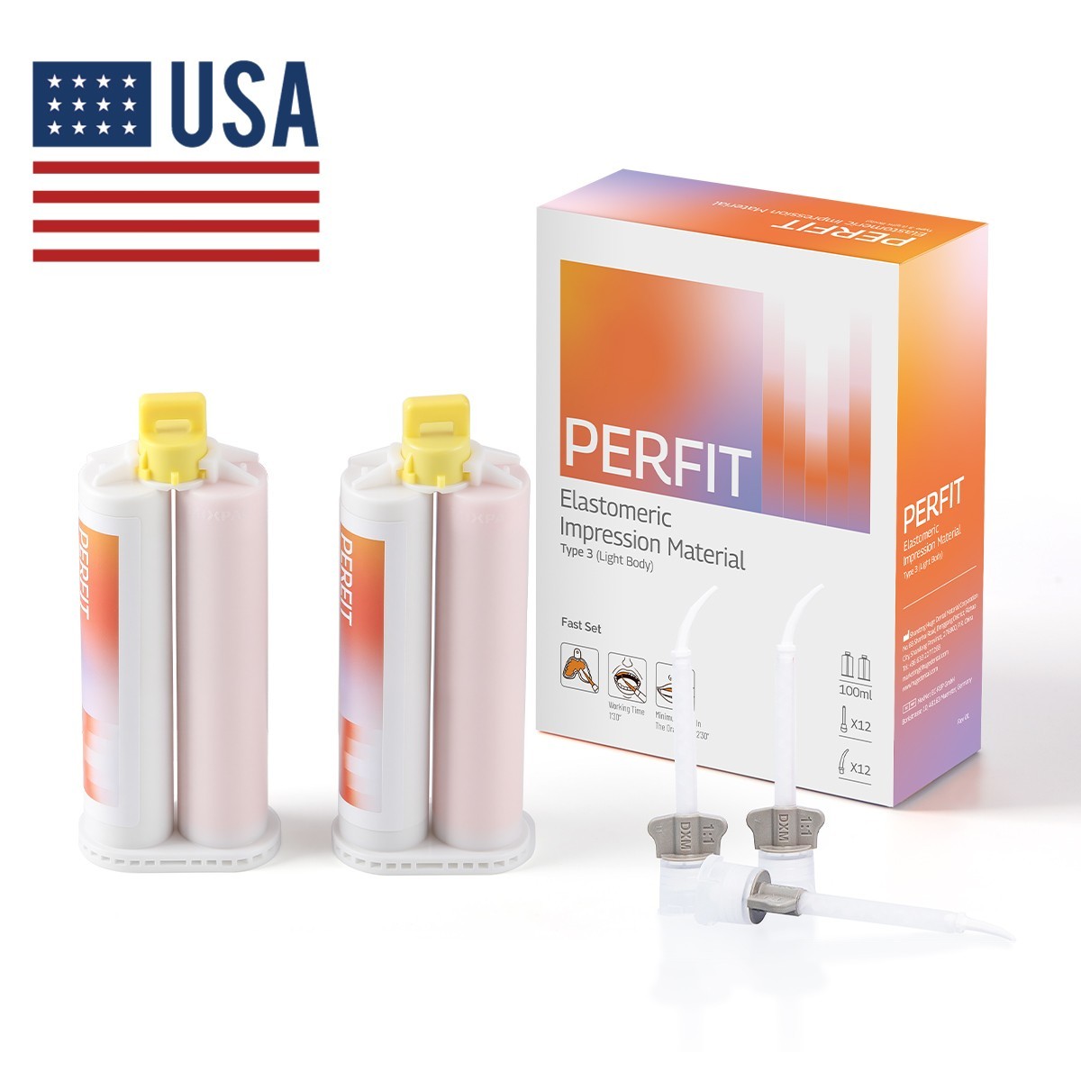 Dental Elastomeric Impression Material Light Body Fast Set /Normal Set Type 3