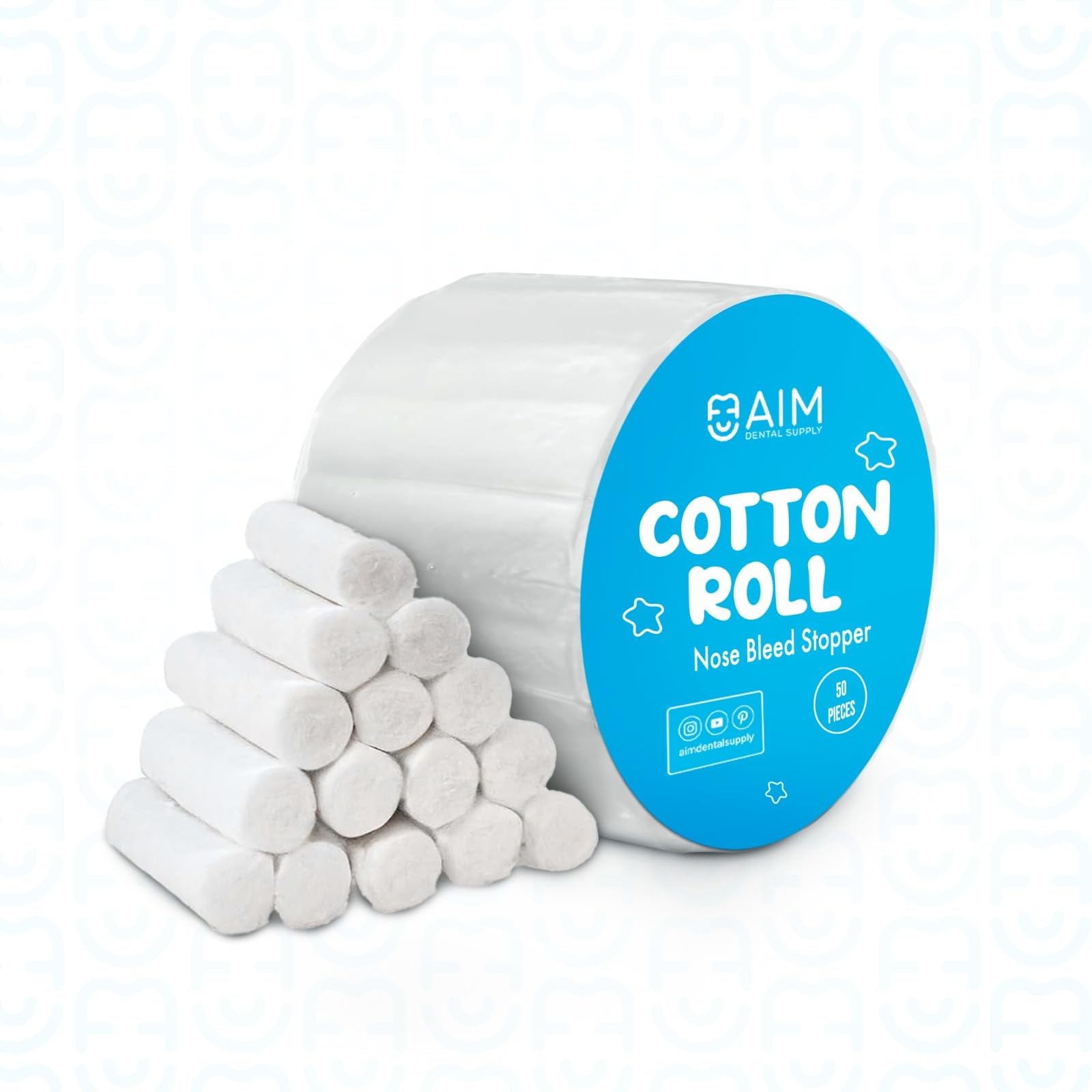Dental Cotton Rolls – Nose Bleed Stopper – Plugs Pack of 50, White