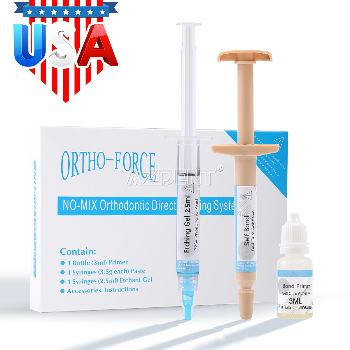 Dental Ceramic Brackets Roth.022 Hooks 345/Orthodontic Braces Bonding Adhesive